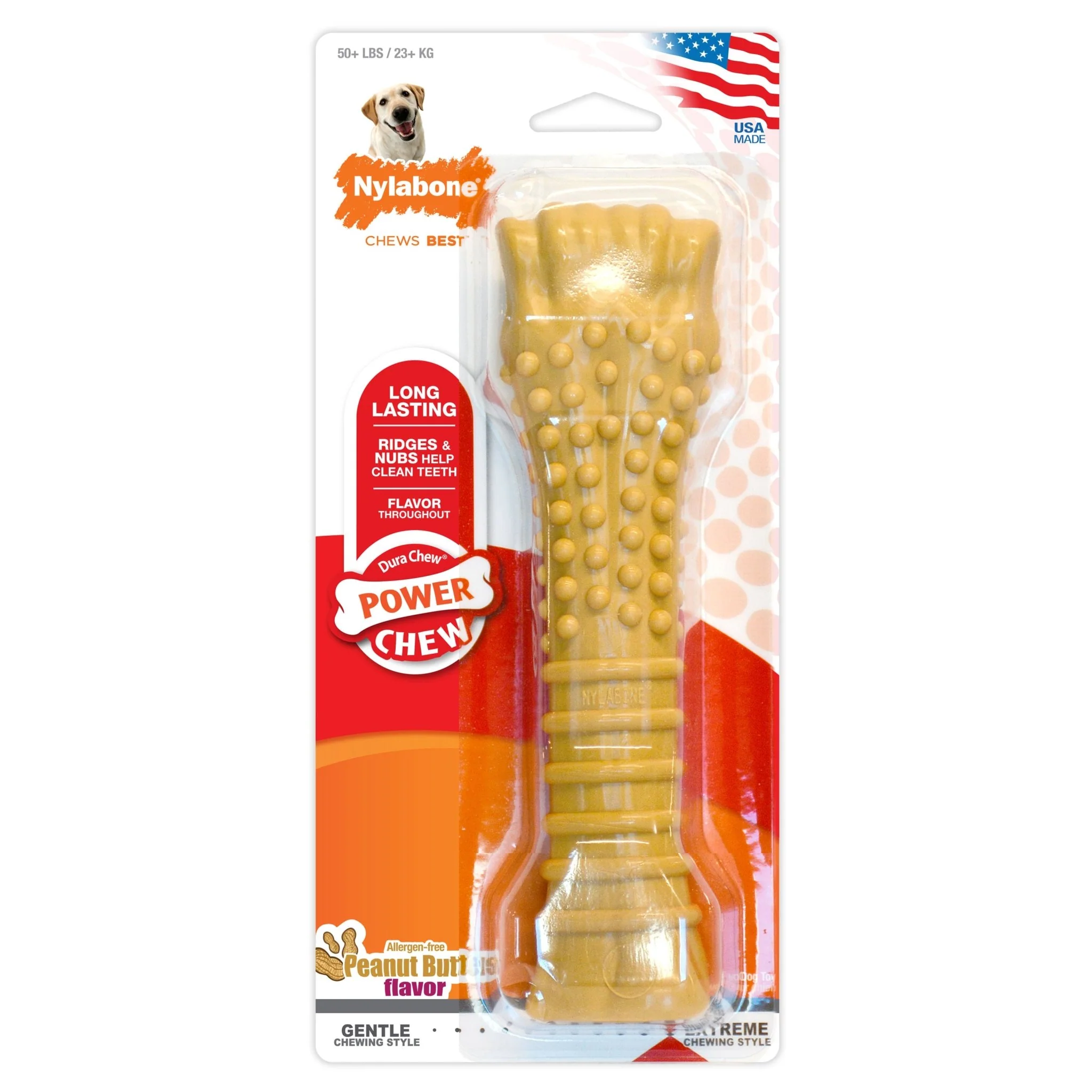 Power Chew Dog Toy, Peanut Butter, X-Large/Souper, 50+ lbs.