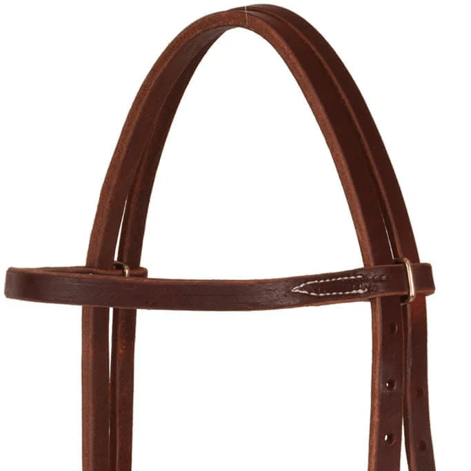 Oxbow Tack Premium Harness Leather Pre-Oiled Browband Headstall - Image 2