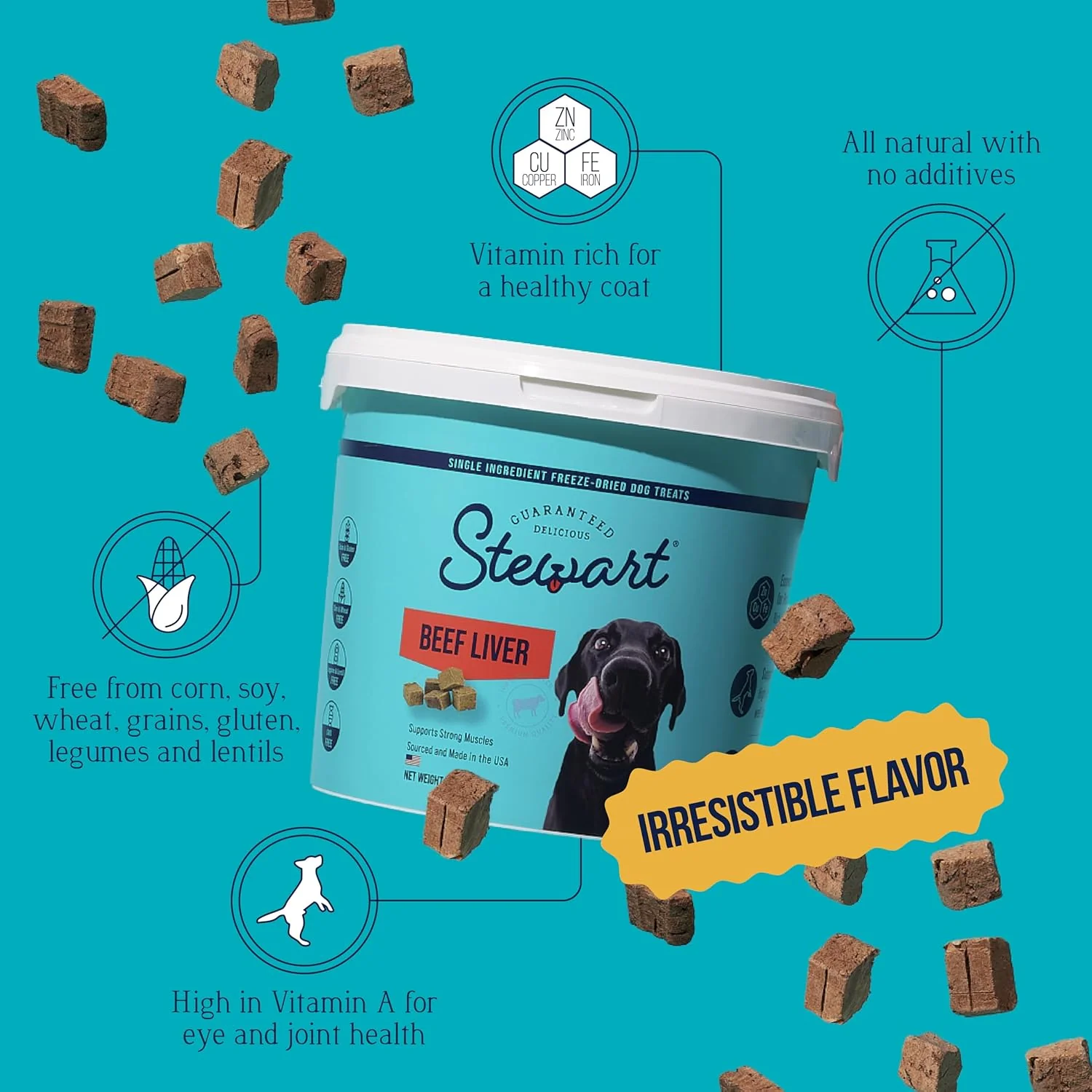 Stewart Pro-Treat Freeze-Dried Dog Treats – Nutrient-Rich, Single-Ingredient Training Treats - Image 3