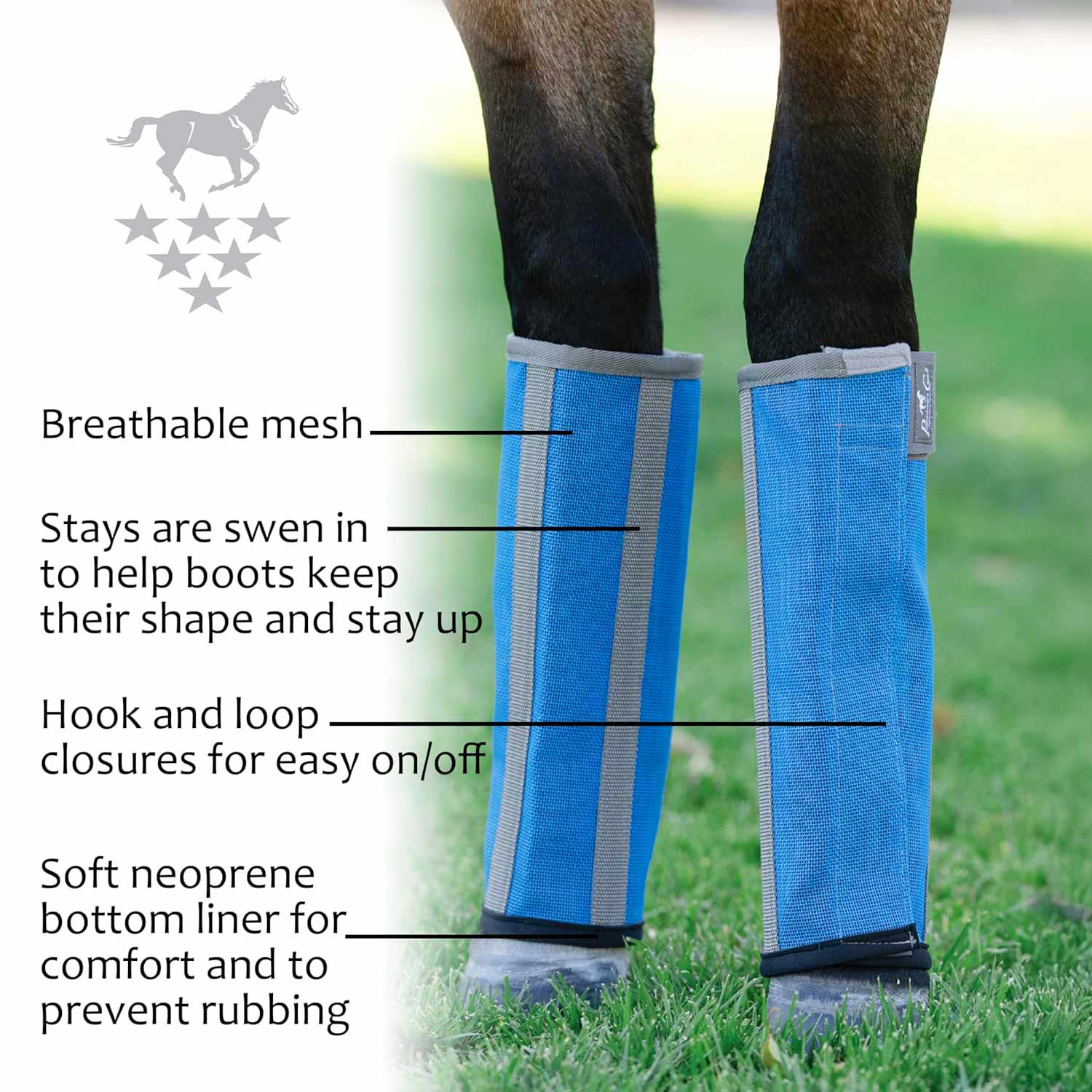 Professional's Choice Deluxe Breathable Mesh Horse Fly Boots, 4 pack - Image 6