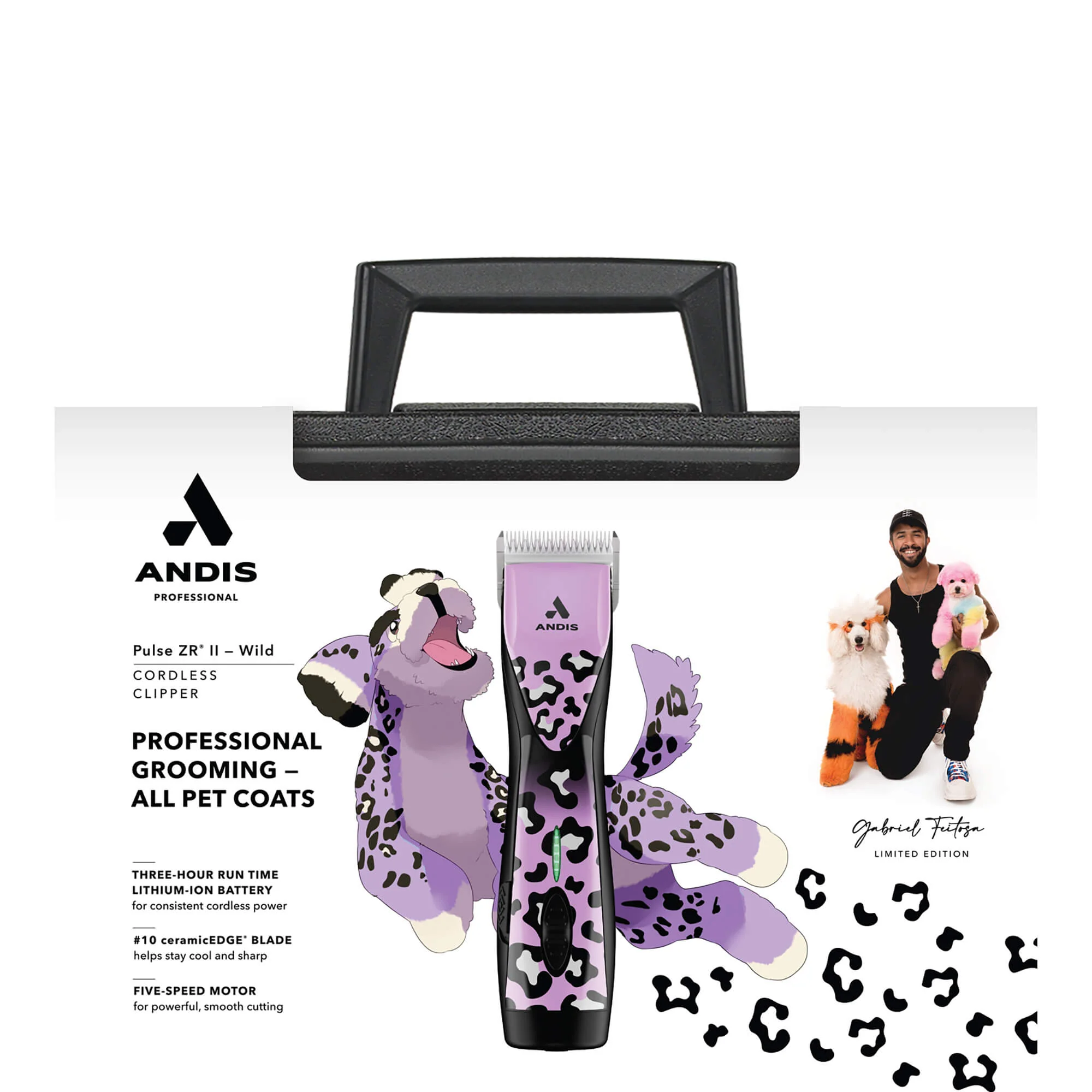 Andis Pulse ZRII Cordless Clipper, WILD Collab Design - Image 3