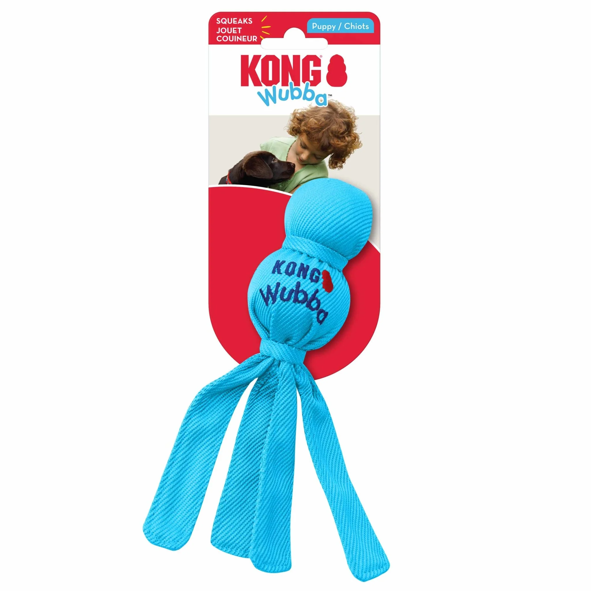 KONG Wubba Dog Toy – Interactive Squeaky Tug & Fetch Toy for Dogs (Assorted Colors, 1 Count) - Image 2