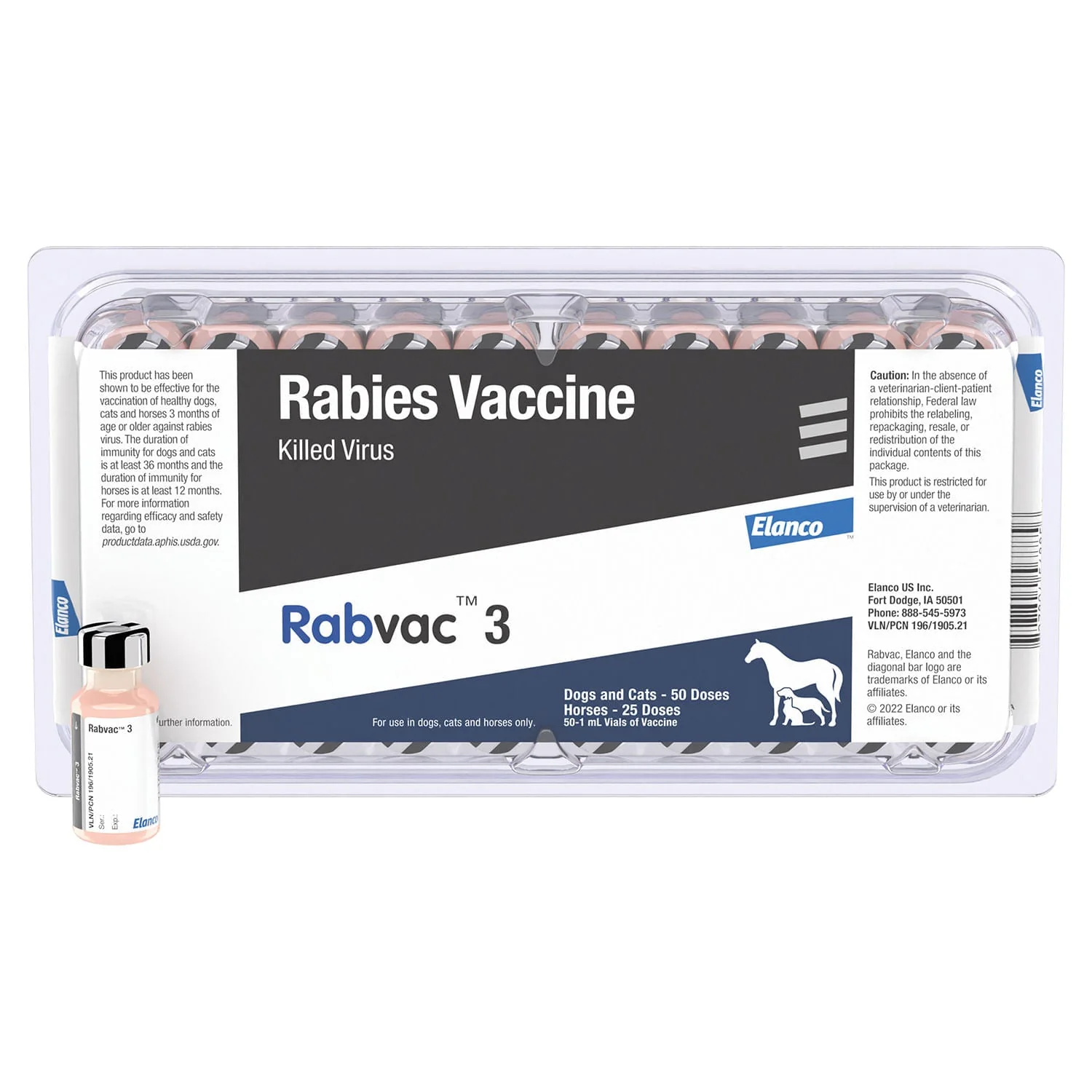 RabVac 3 - Rabies Vaccine for Dogs, Cats, & Horses, No Tags - Image 2