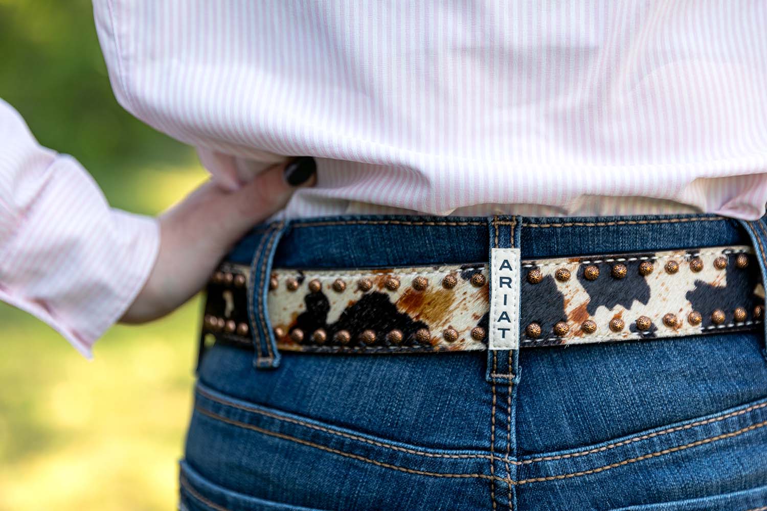 Rafter T Peppered Hide Ladies' Belt - Image 3