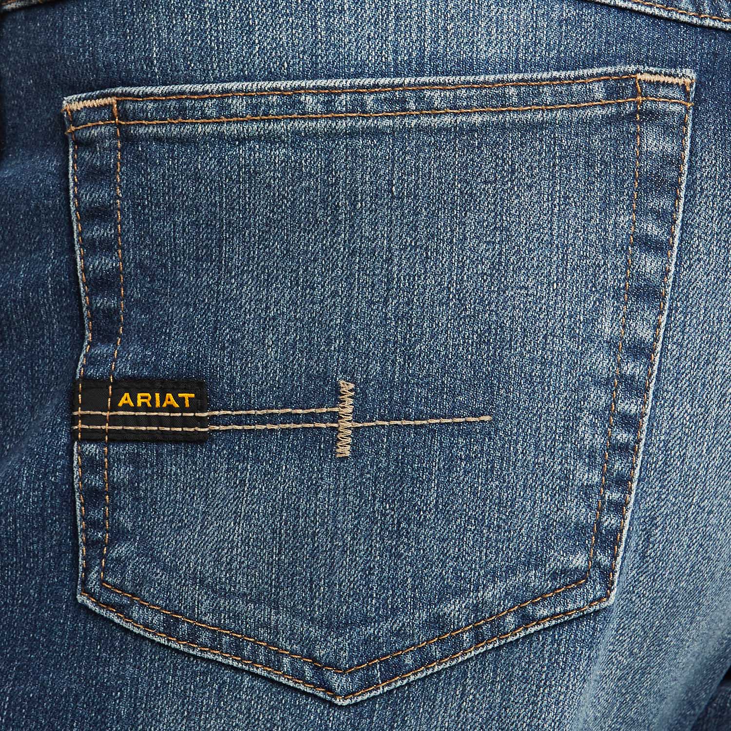 Ariat Men's Rebar M3 Loose DuraStretch Basic Stackable Straight Leg Jean - Image 5