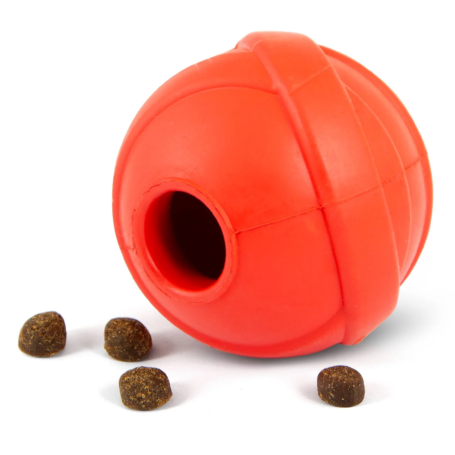 Jeffers Red Orbits Ball Natural Rubber Dental Treat Dispensing Dog Chew Toy - Image 5