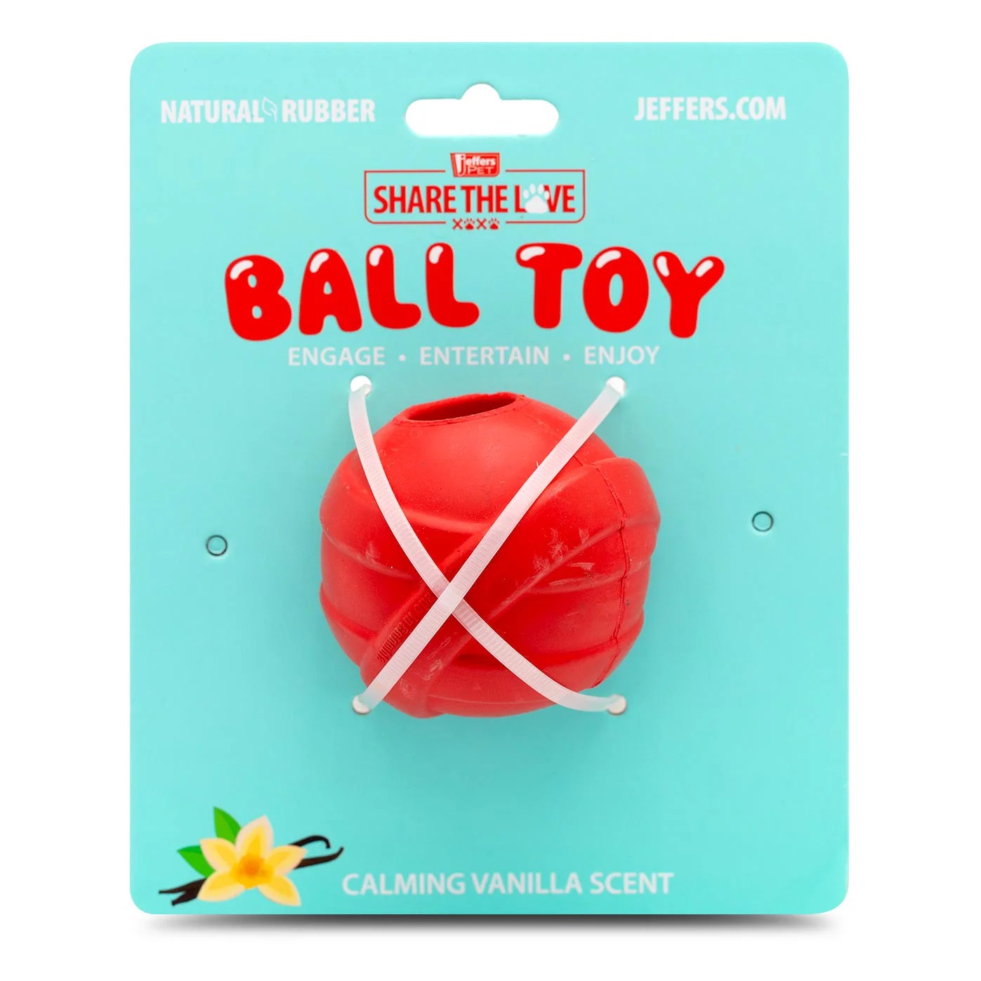 Jeffers Red Orbits Ball Natural Rubber Dental Treat Dispensing Dog Chew Toy - Image 6