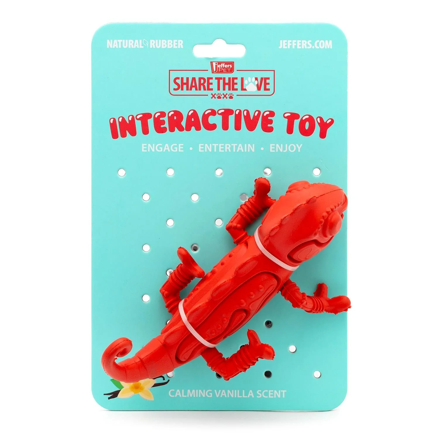 Jeffers Red Chameleon Natural Eco-Friendly Rubber Dental Dog Chew Toy for Medium Chewers - Image 6