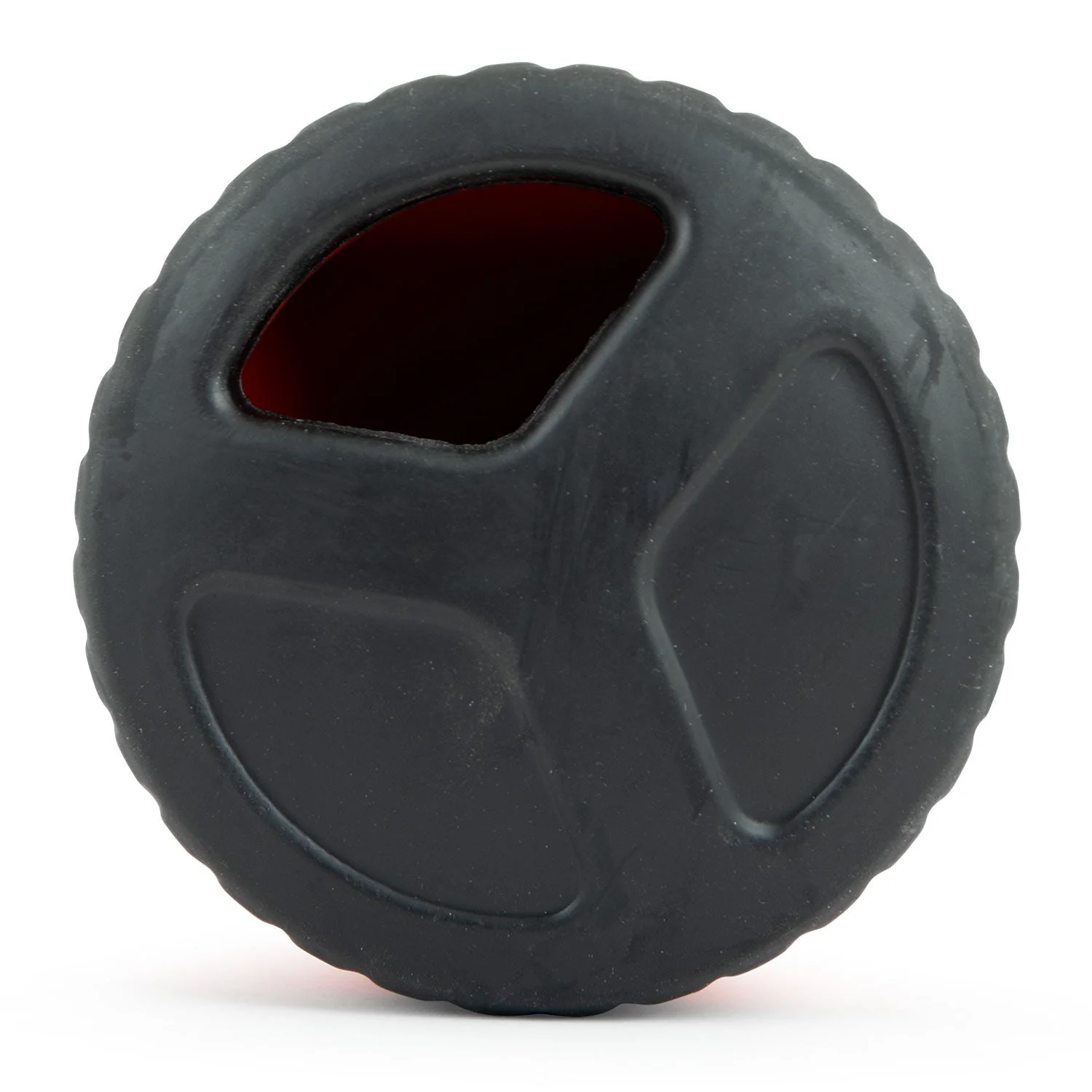Jeffers Red Hockey Puck Natural Rubber Treat Dispensing Dental Dog Chew Toy - Image 7