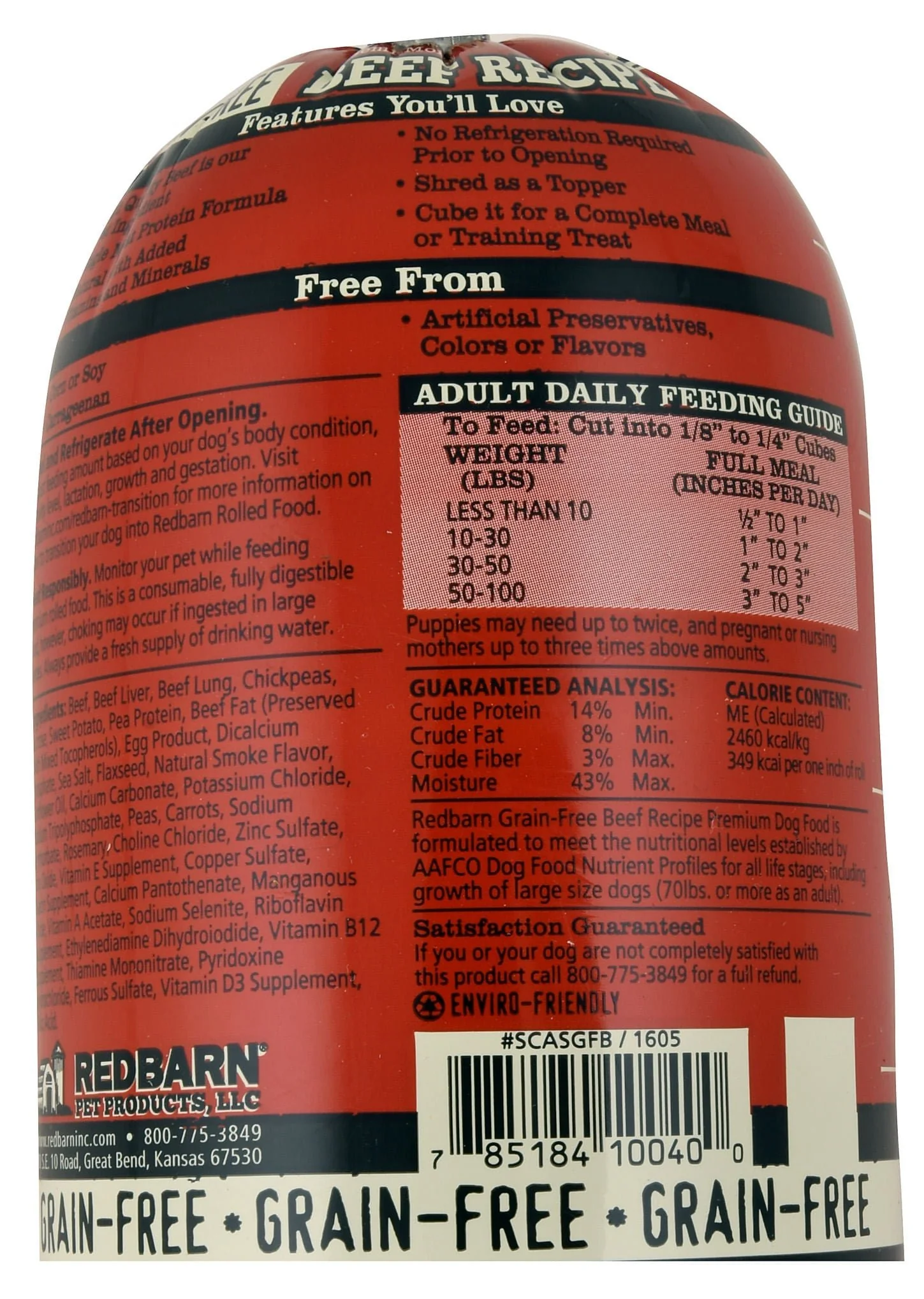 Redbarn Naturals Grain-Free Chicken & Beef Dog Food Rolls, High Protein, Training Treat, Meal Topper, Made in USA - Image 5
