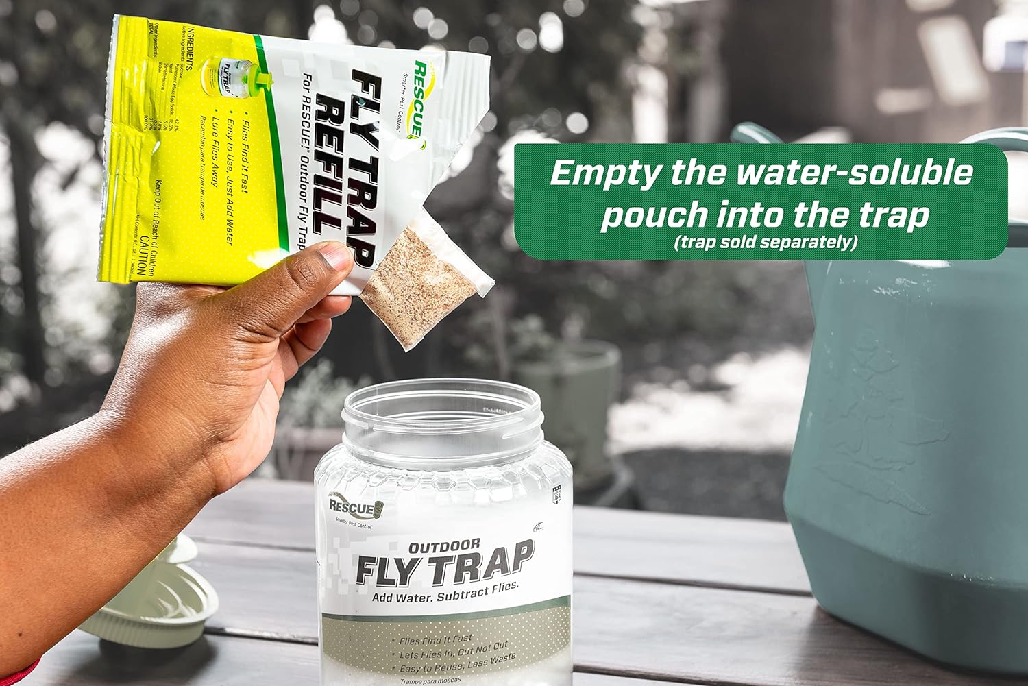 RESCUE! Outdoor Fly Trap & Refills – Reusable, Non-Toxic Fly Catcher for Outdoor Pest Control - Image 14