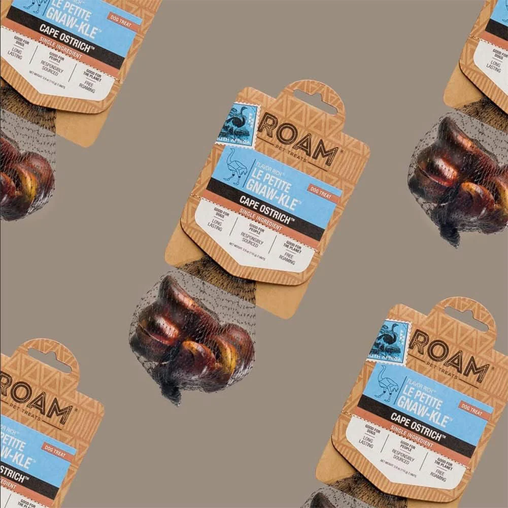 Roam Dog Treats Le Petite Gnaw-kle Ostrich Knuckle Small Dog Chew, 2pk - Image 5