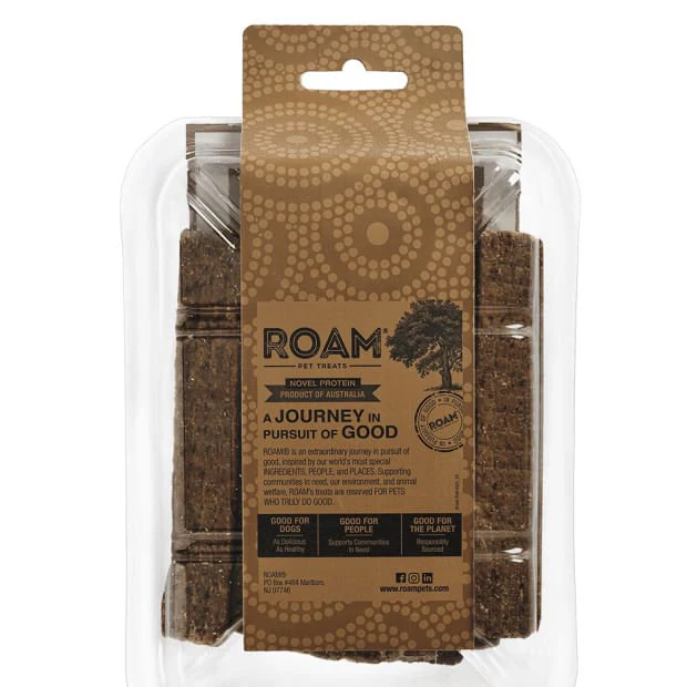 Roam Exotic Protein Dog Jerky – Wild Boar, Ostrich, Venison & Crocodile Dog Treats, 5 oz - Image 2