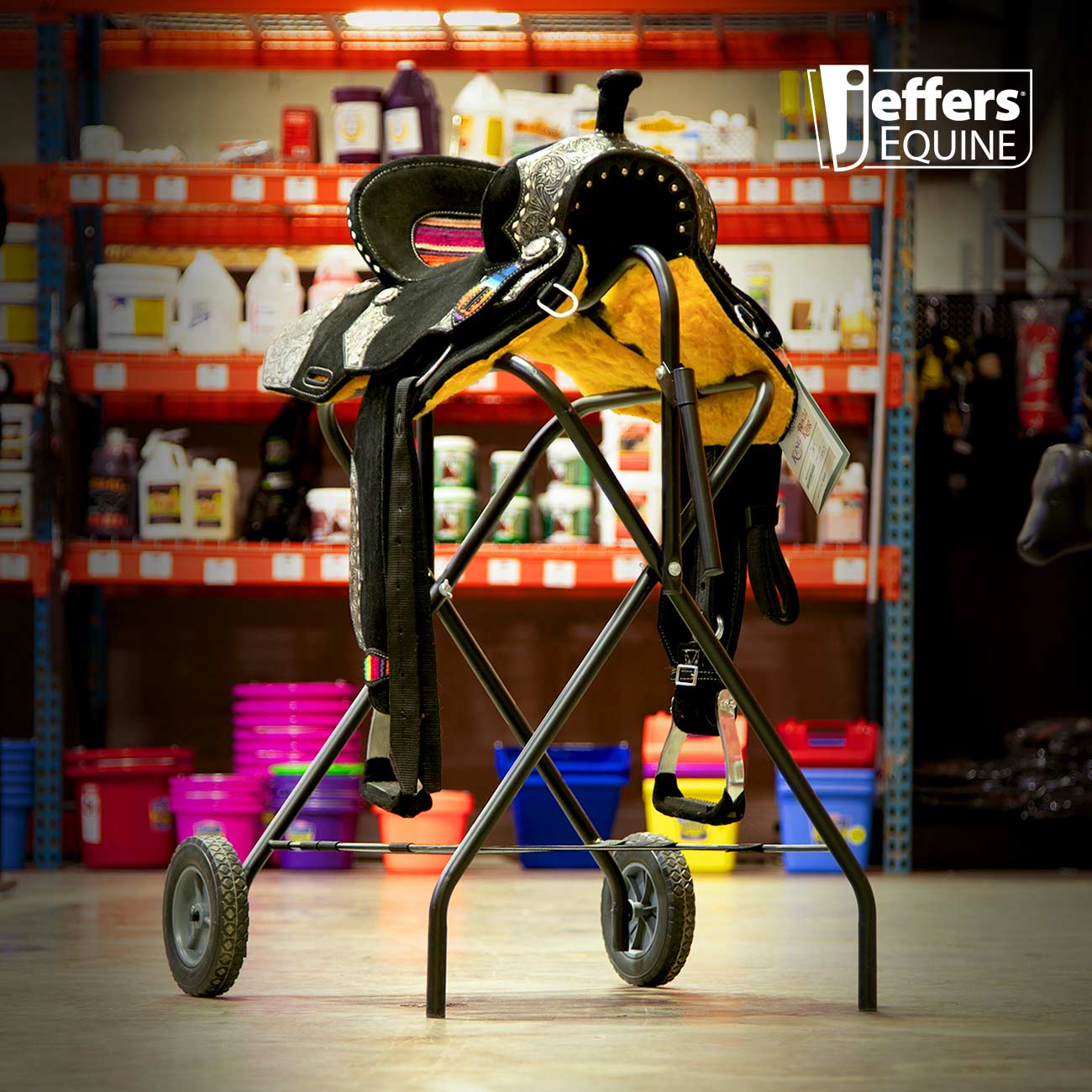 Jeffers Rolling Folding Saddle Rack - Image 2