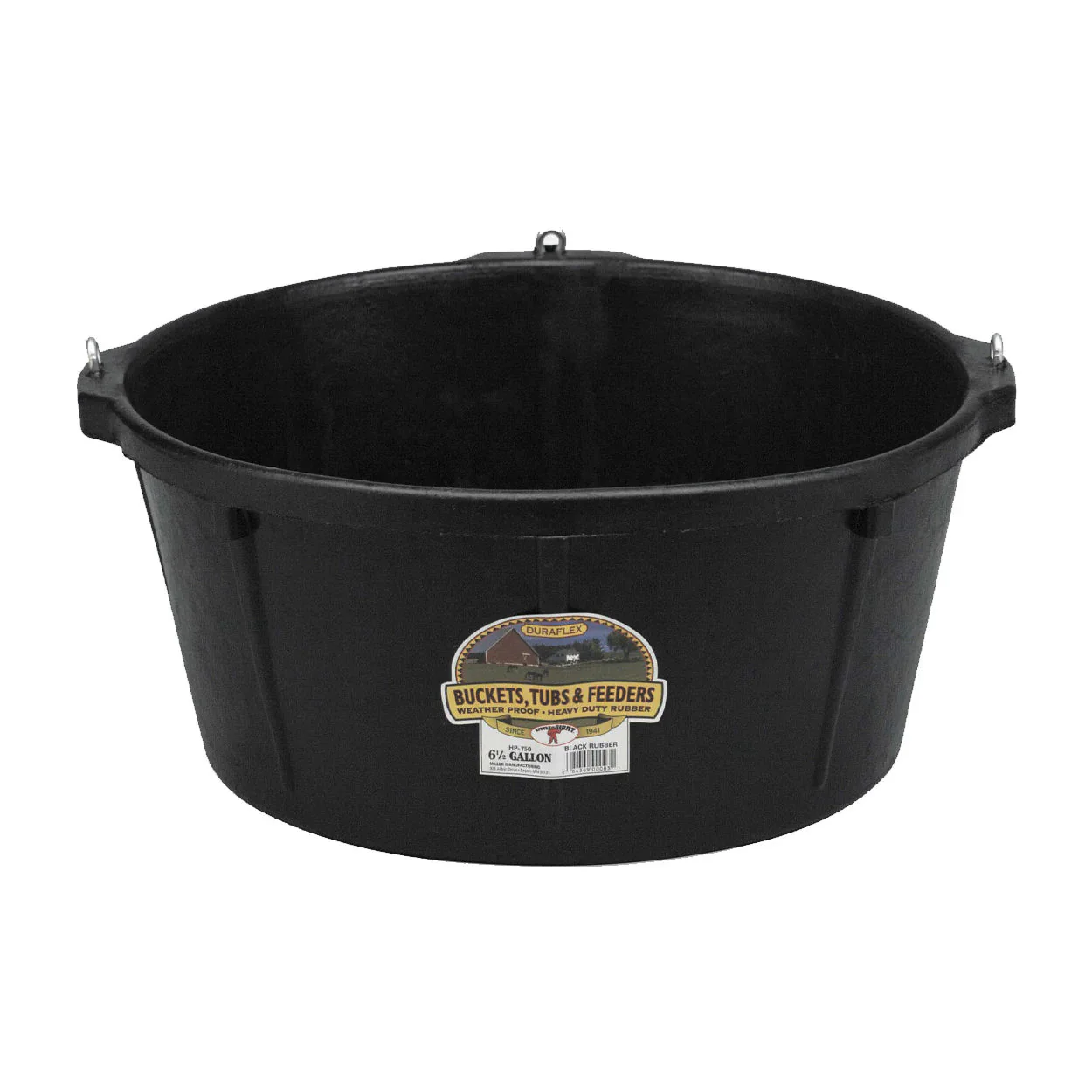 Little Giant Rubber Feeder Tub with Hooks, 6.5 Gallon