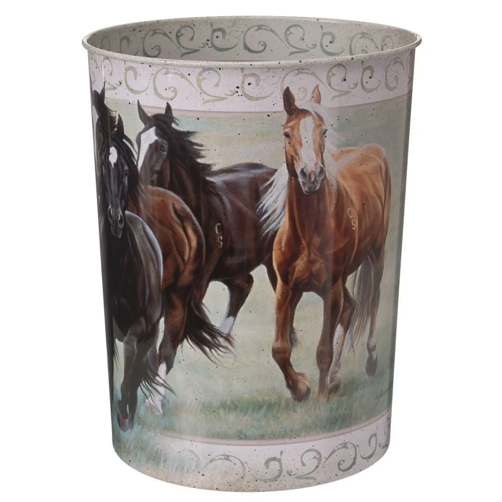 Running Horse Wastebasket