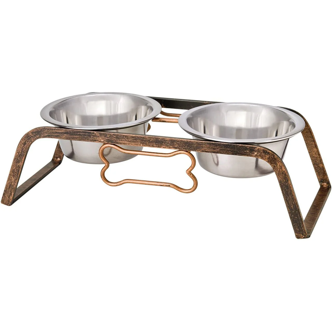 Ruff N Tuff Rustic Bone Double Diner for Dogs