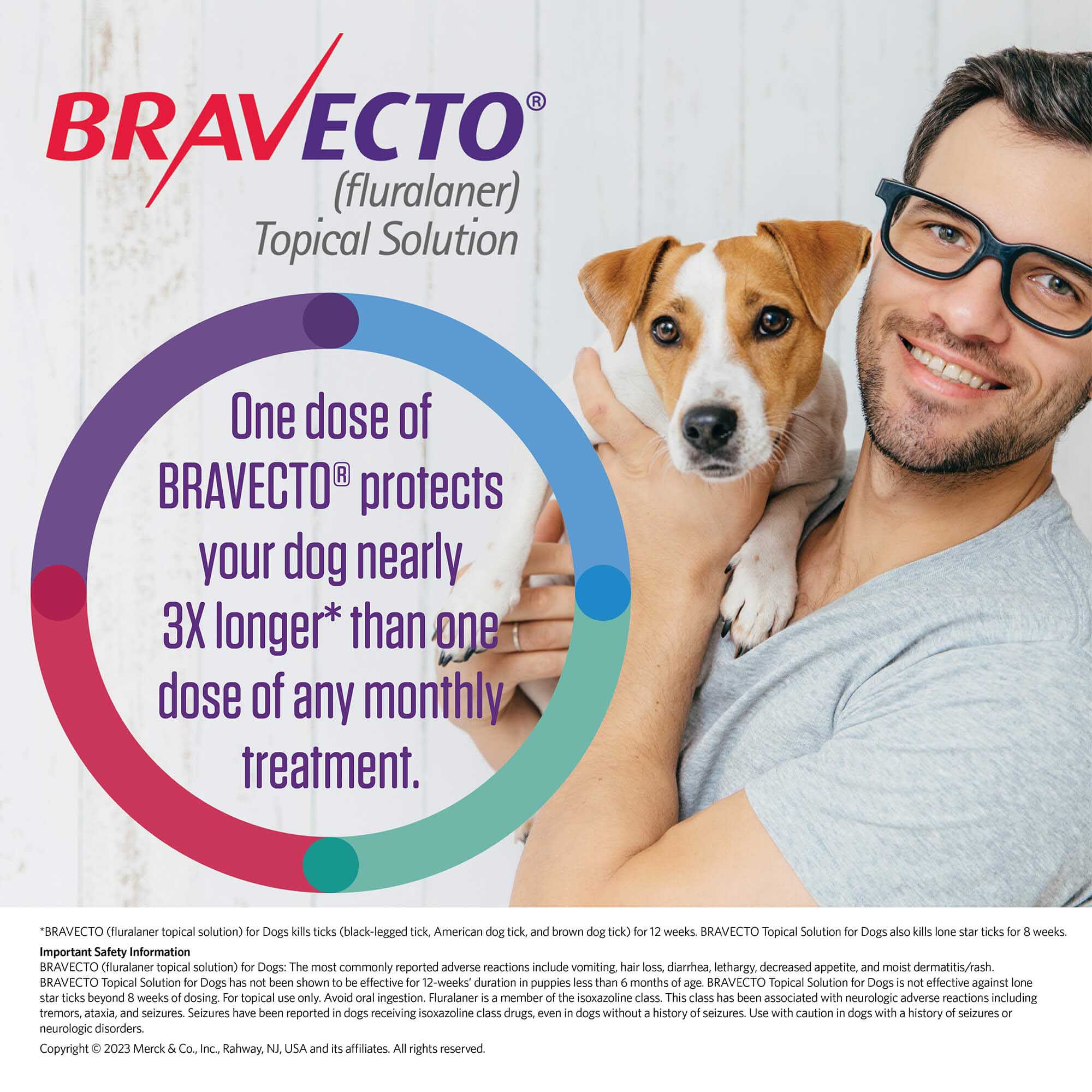 Rx Bravecto (fluralaner topical solution) Flea & Tick 12-Week Topical for Dogs - Image 2