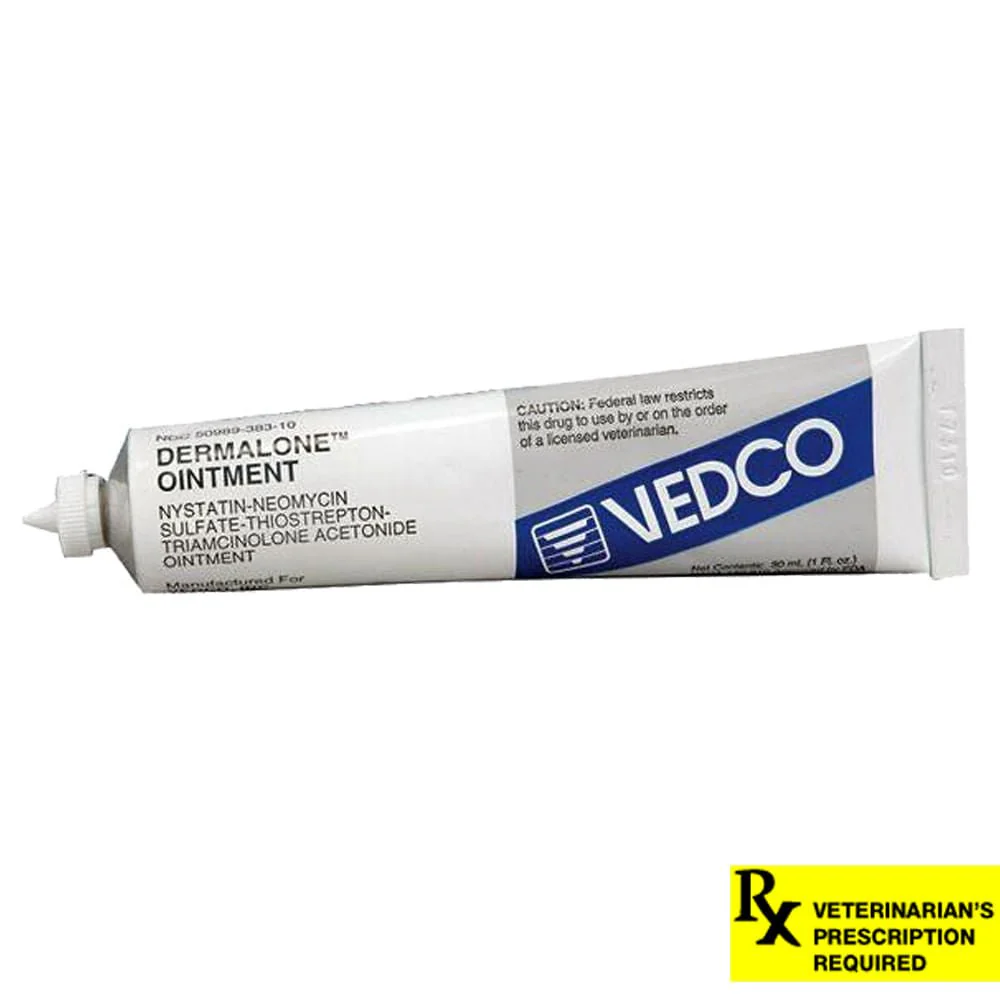 Rx Dermalone (nystatin-neomycin sulfate-thiostrepton-triamcinolone acetonide) Ointment for Cats & Dogs - Image 2