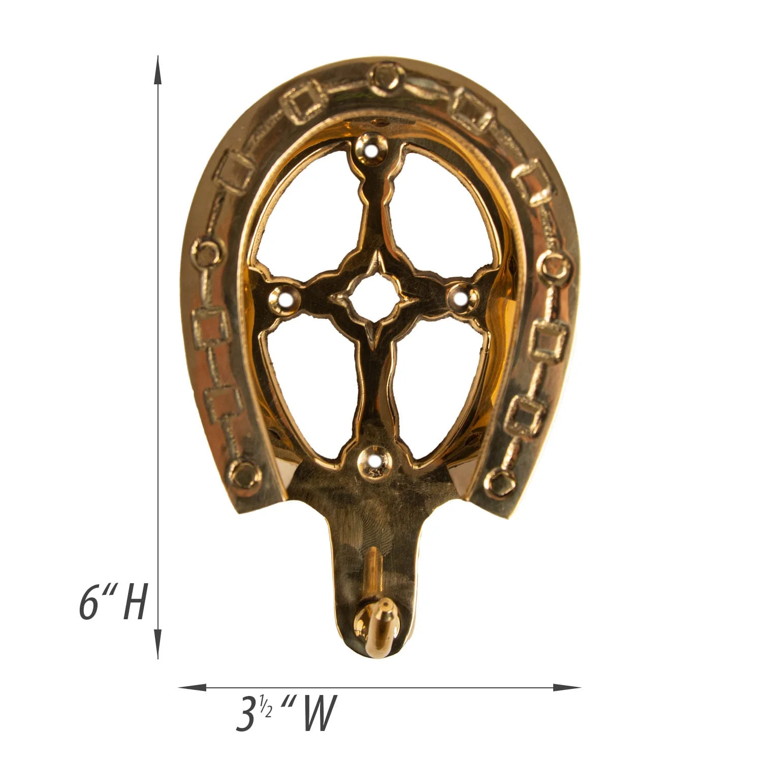 Jeffers Solid Brass Horse Bridle & Tack Wall Mounted Bracket - Image 6