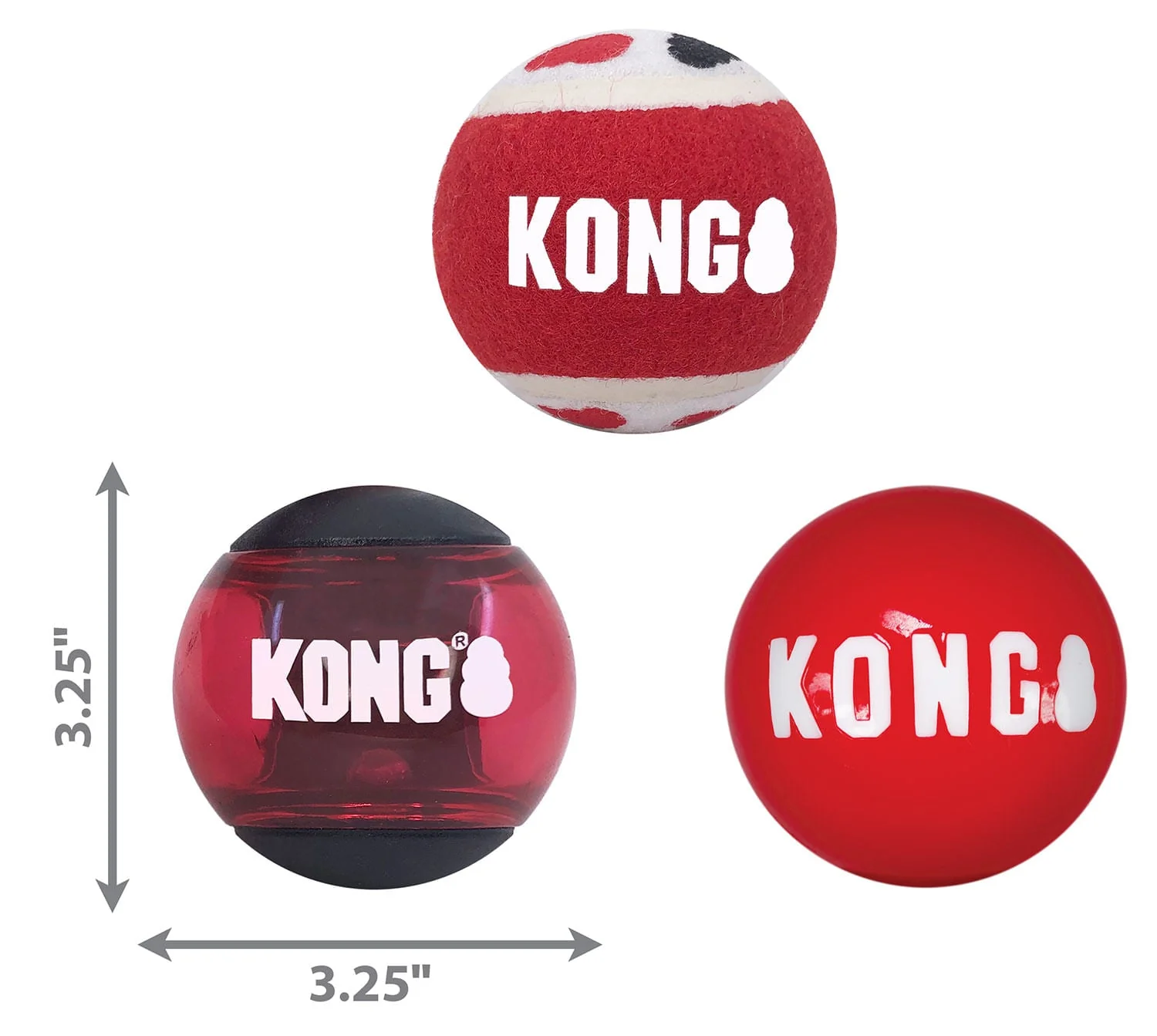 KONG Signature Fetch Dog Toy Balls, Multi-Pack - Image 10