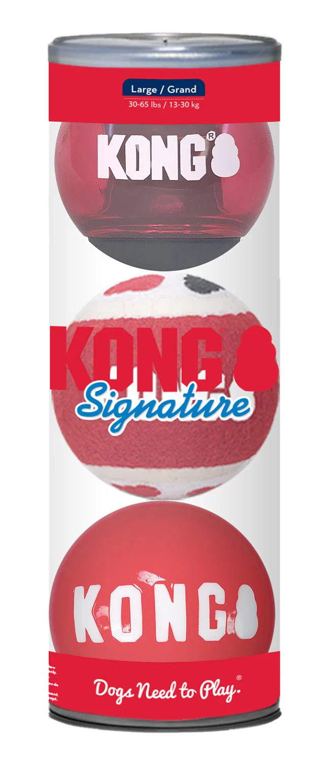 KONG Signature Fetch Dog Toy Balls, Multi-Pack - Image 11