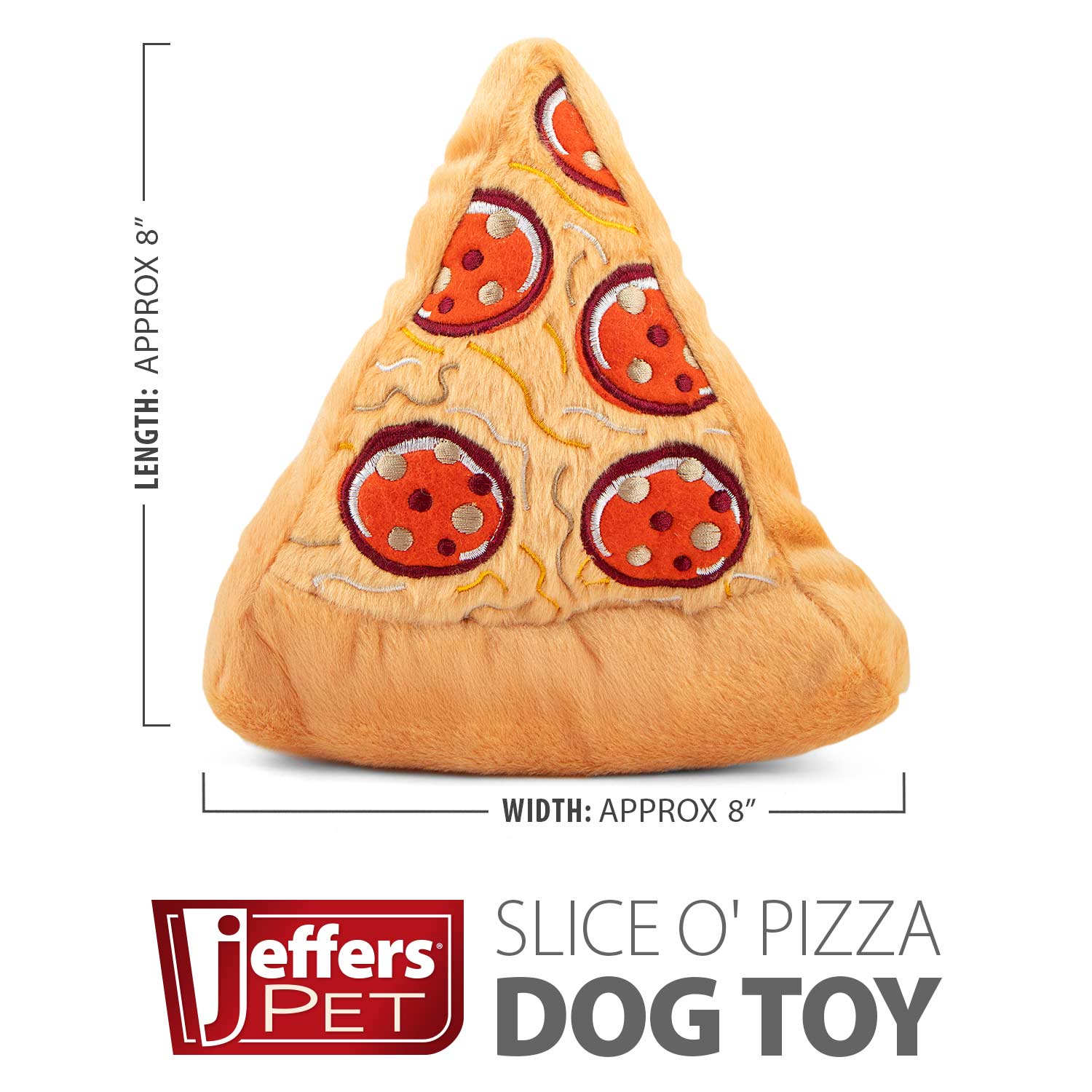 Jeffers Slice O' Pizza Crinkle & Squeak Dog Toy, Each - Image 6