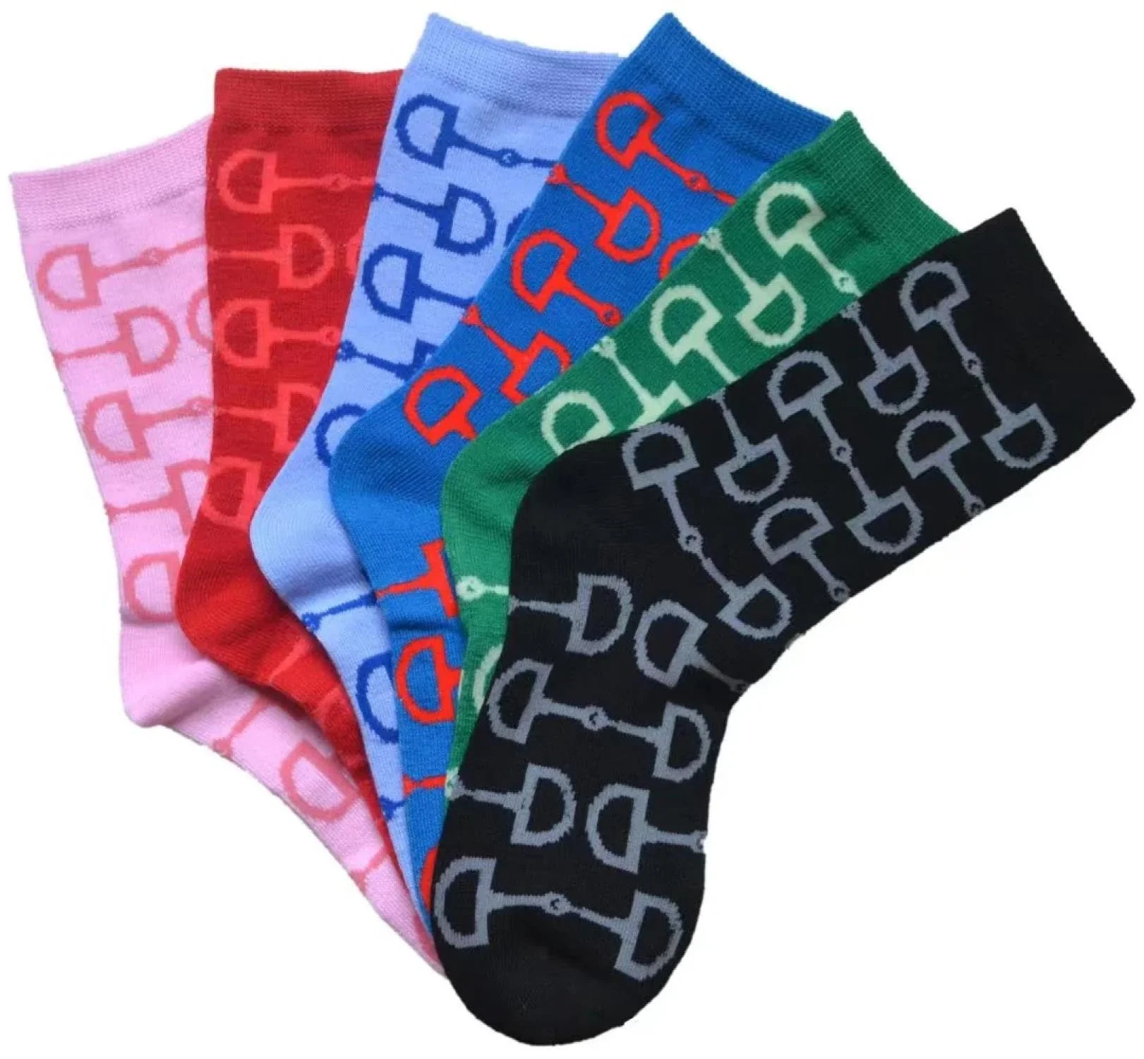 Snaffle Bits Crew Socks, 6 Pack
