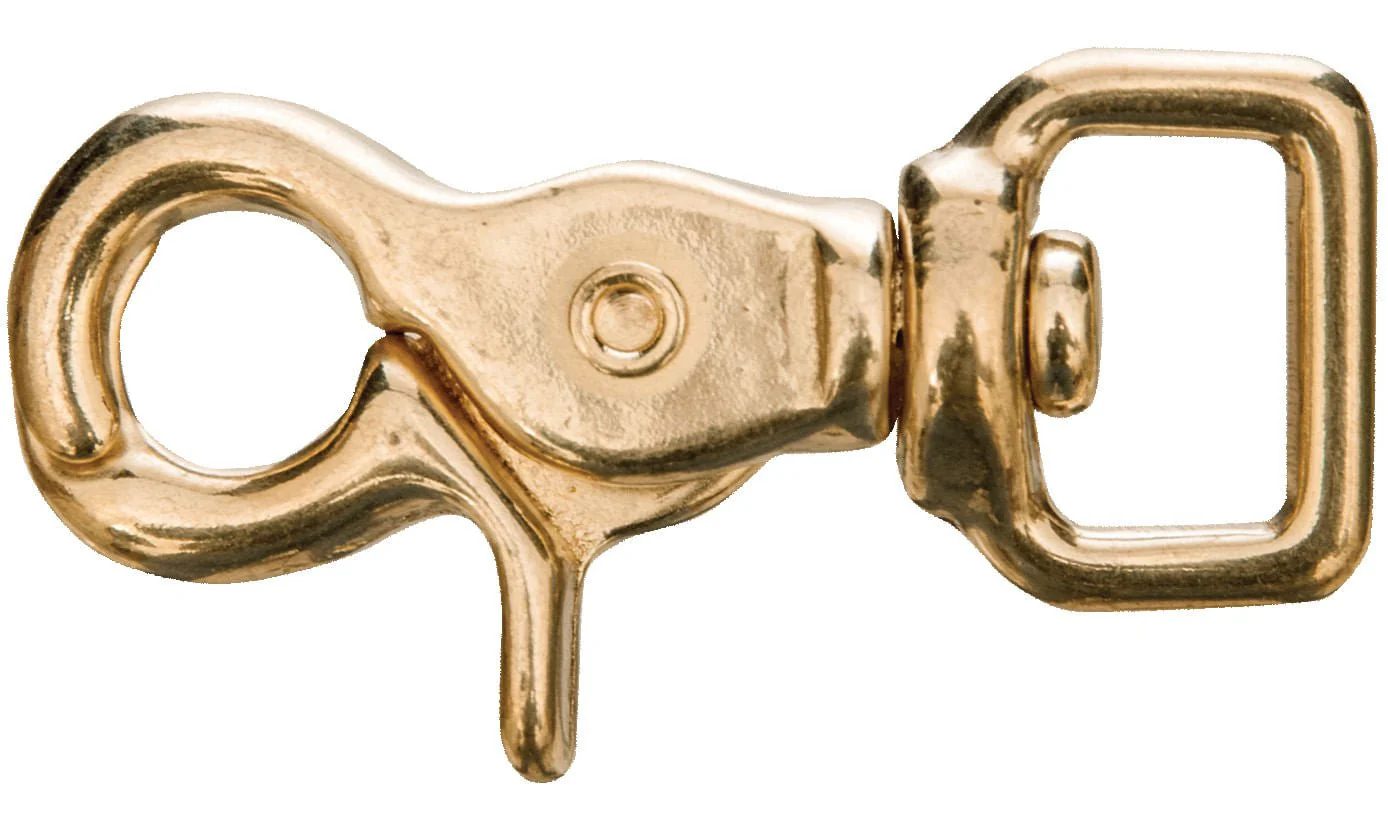 Jeffers Brass Trigger Snap with Square Swivel Eye