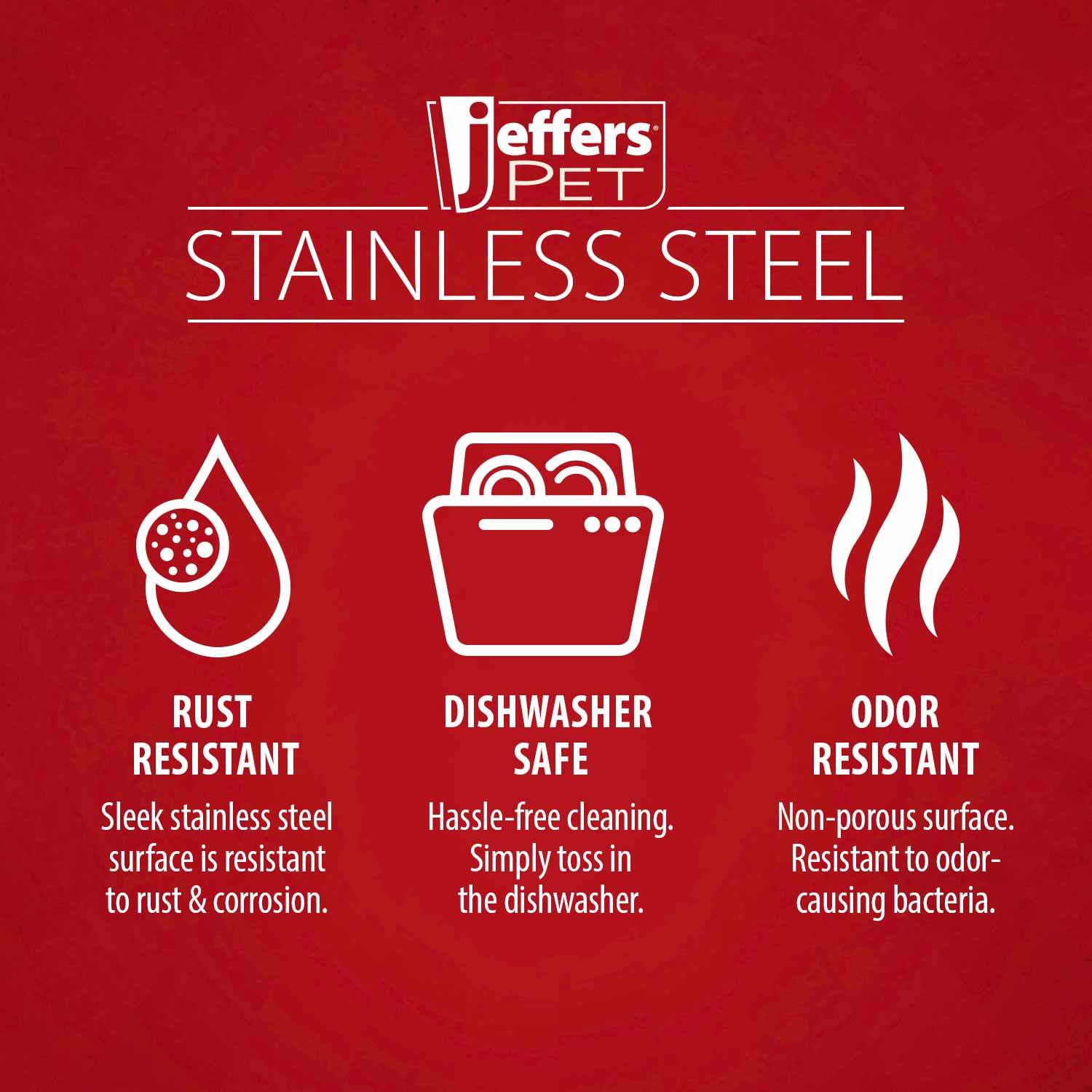 Jeffers Low Profile Stainless Steel Double Diner Pet Bowls - Image 2