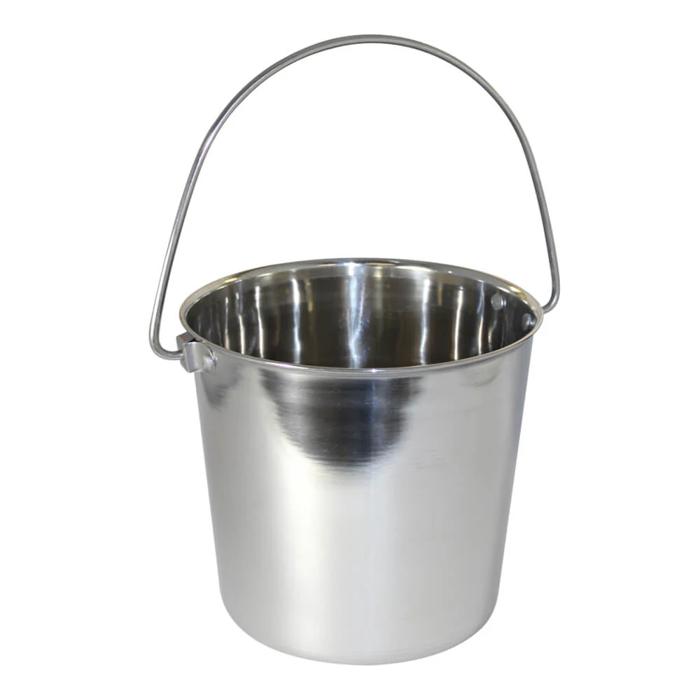 Stainless Steel Pail, Round with Rivets - Image 10