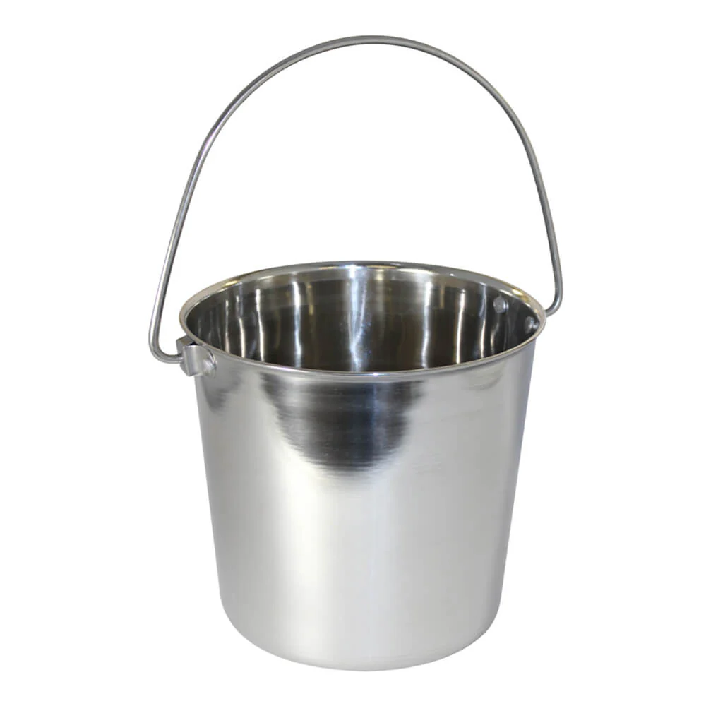 Stainless Steel Pail, Round with Rivets - Image 8