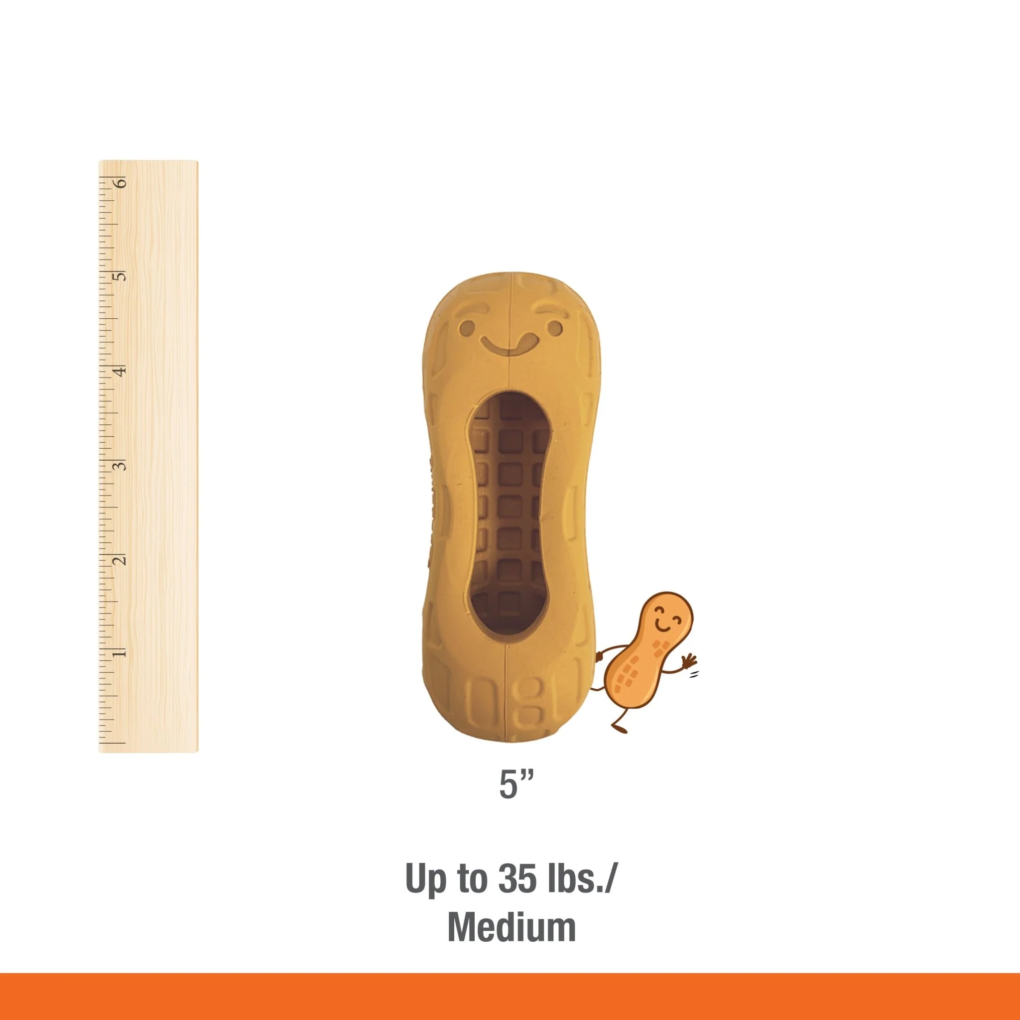 Strong Chew Fillable Peanut Dog Toy, Peanut Butter, Medium/Wolf, Up to 35 lbs. - Image 5