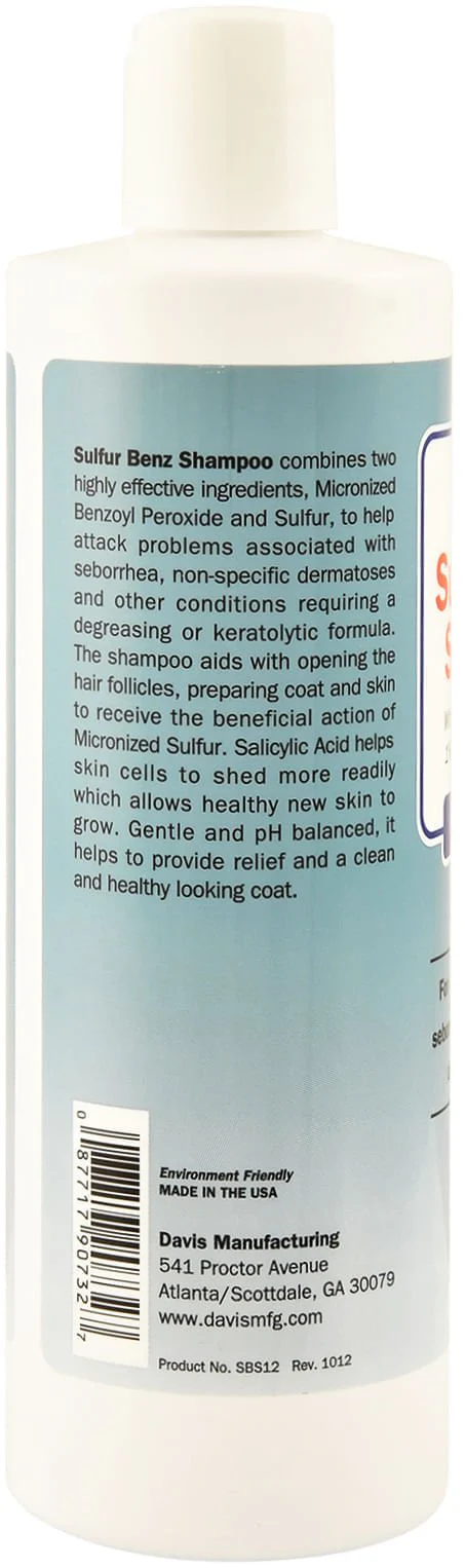Davis Sulfur Benz (Benzoyl Peroxide) Shampoo - Image 2