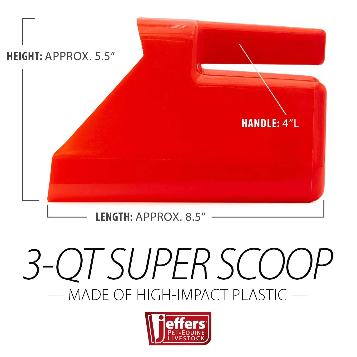 Jeffers 3 Quart Super Scoop for Grain or Feed - Image 9