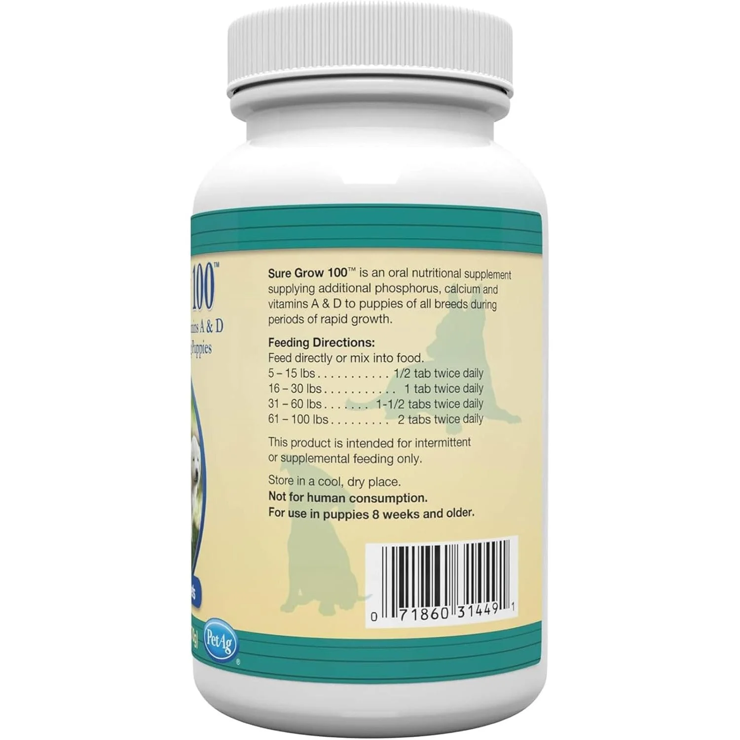Sure Grow 100 Puppy Supplement, 100 Count Chewable Tablets - Image 7
