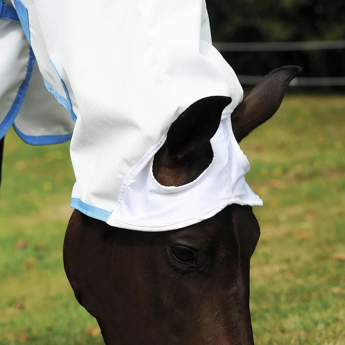 Sweet Itch Shield Combo Neck Horse Fly Sheet, White/Blue - Image 2