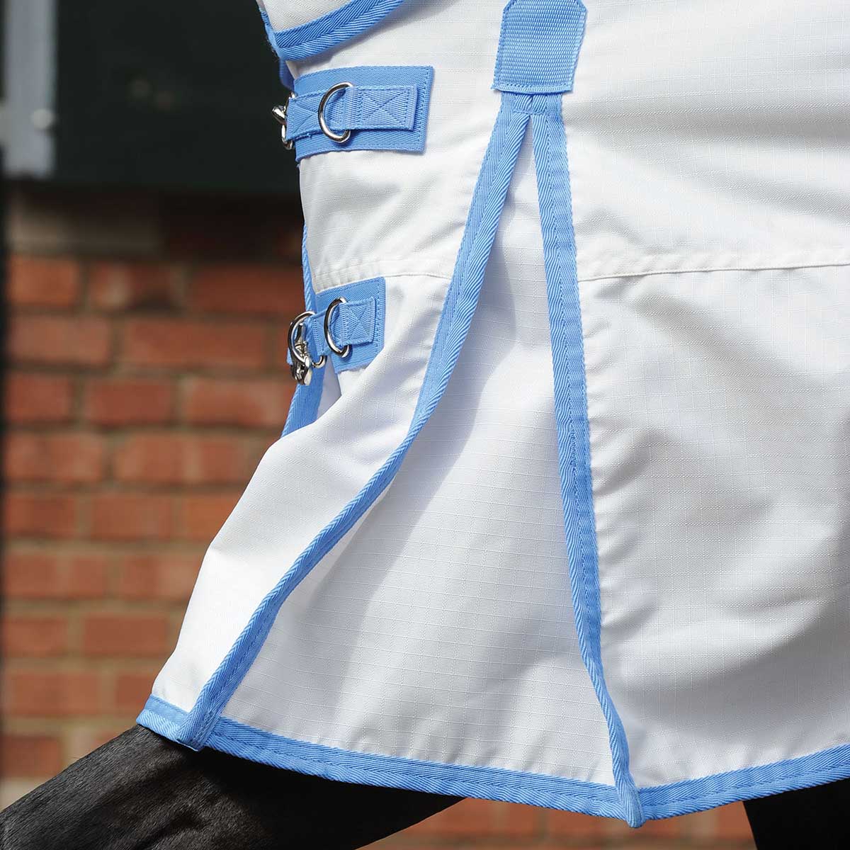 Sweet Itch Shield Combo Neck Horse Fly Sheet, White/Blue - Image 4