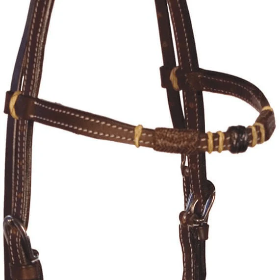 Buffalo Leather Tres Rawhide Browband Headstall - Image 2