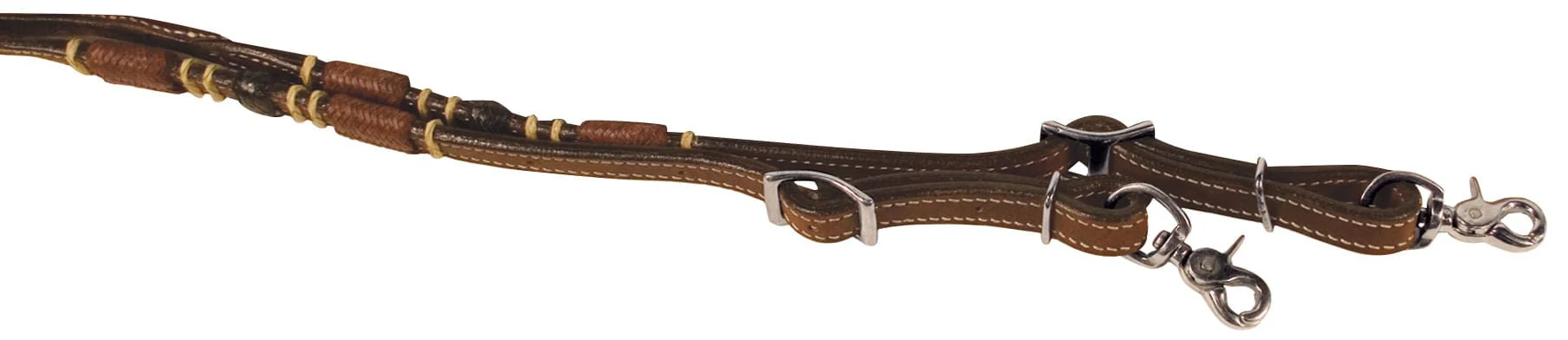 Buffalo Leather Tres Rawhide Roping Rein, 7 ft