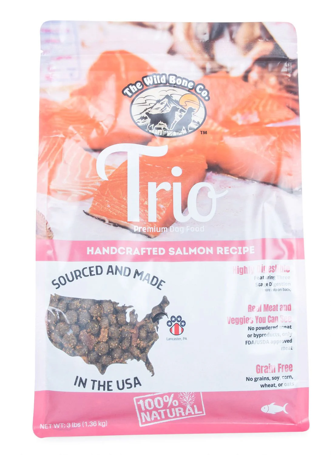 The Wild Bone Company Trio Premium Grain Free Dry Dog Food, 3 lb - Image 4