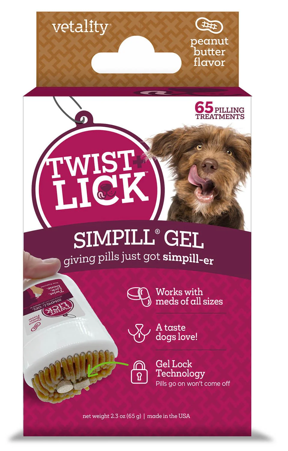 Twist & Lick SimPill, Peanut Butter Flavor for Dogs