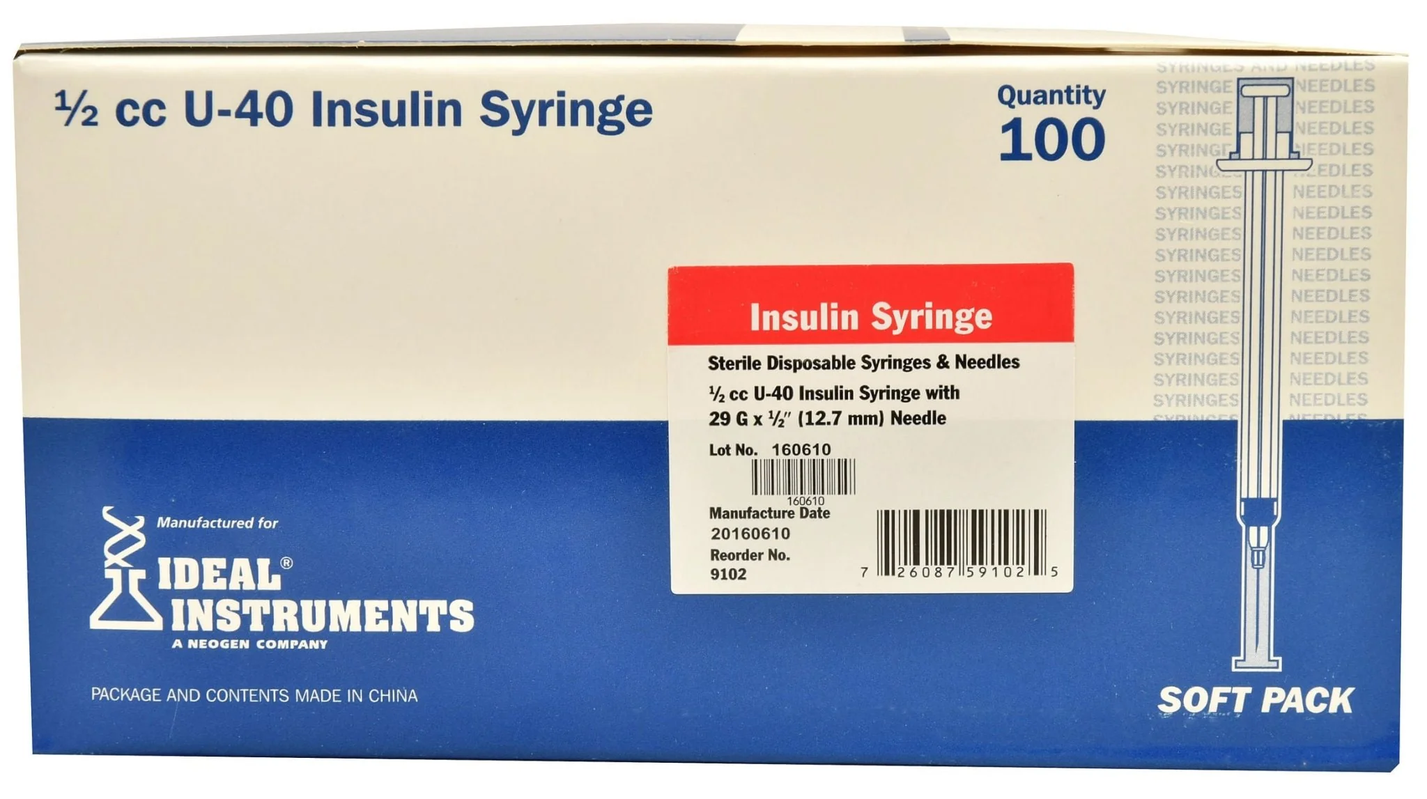 U-40 Syringes with 29G x 1/2" Needles, Box of 100 - Image 4