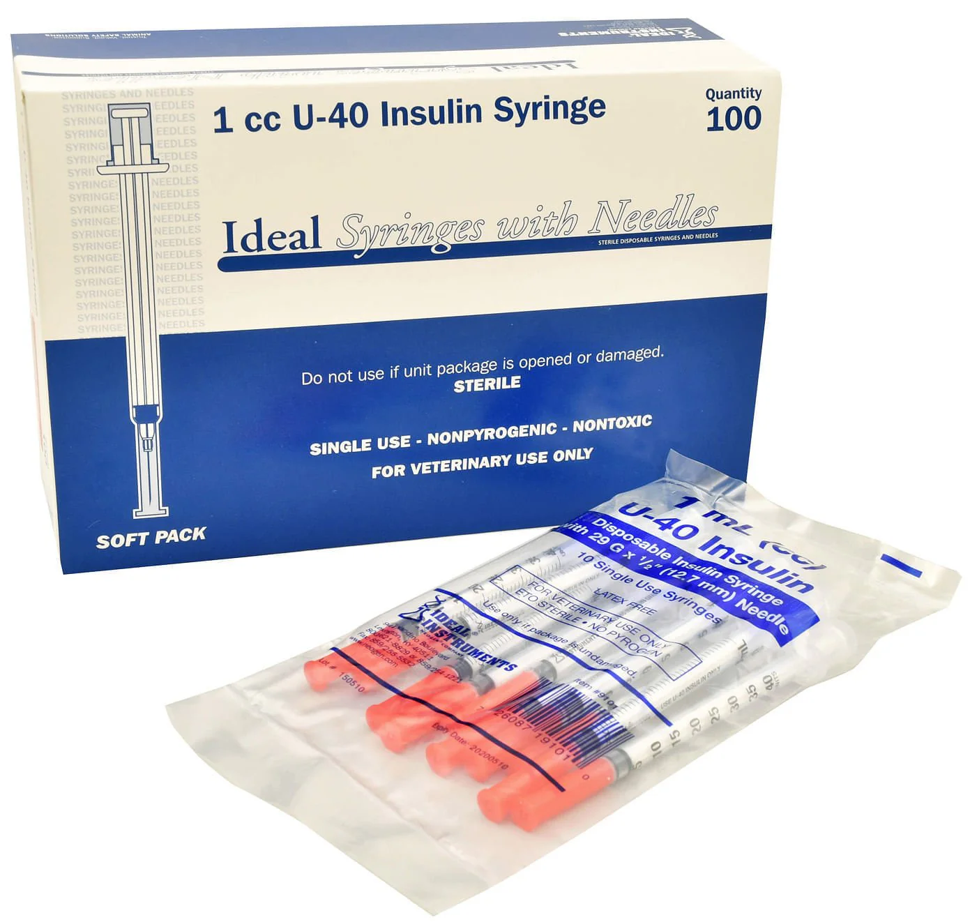 U-40 Syringes with 29G x 1/2" Needles, Box of 100 - Image 5
