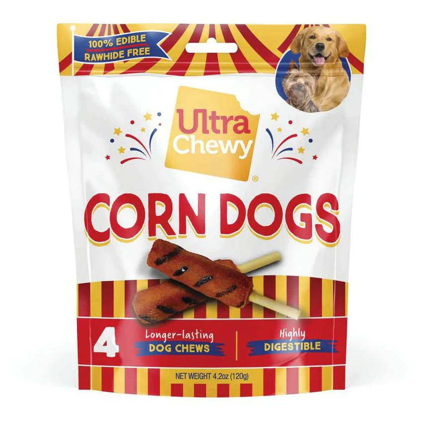 Ultra Chewy Corn Dogs Dog Treats, 4 ct