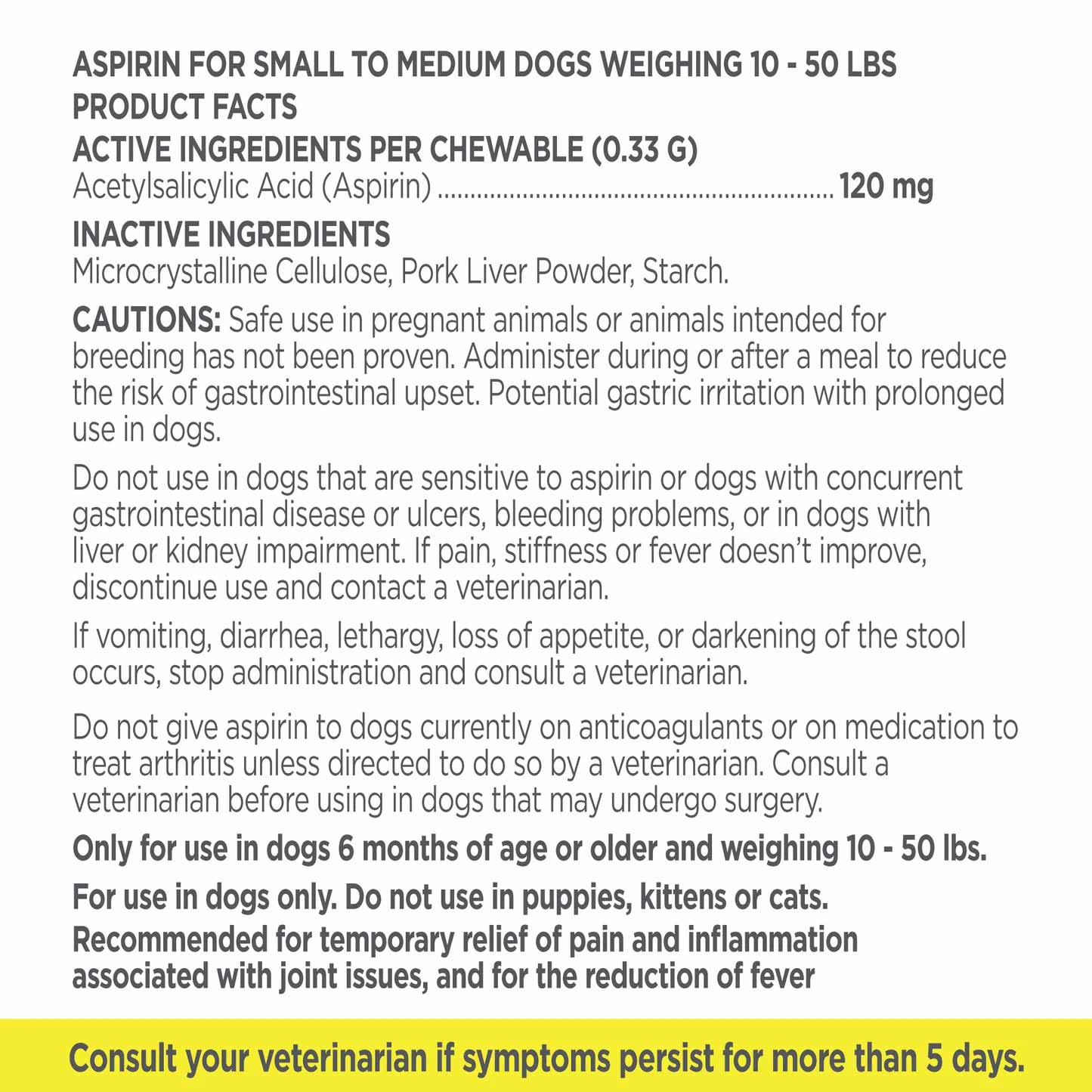 Vetality Canine Aspirin – Liver-Flavored Chewable Tablets – Temporary Relief for Aches, Inflammation, and Fever in Dogs - Image 12