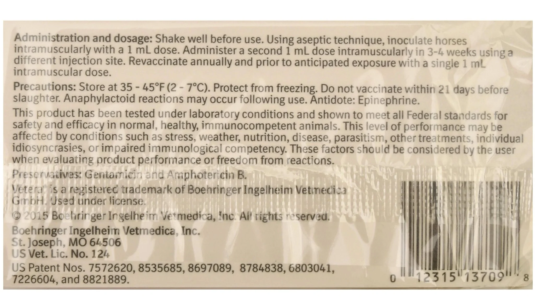 Vetera Gold XP + VEE (6-way + WNV) Horse Vaccine, Single Dose Vaccine for Horses - Image 2