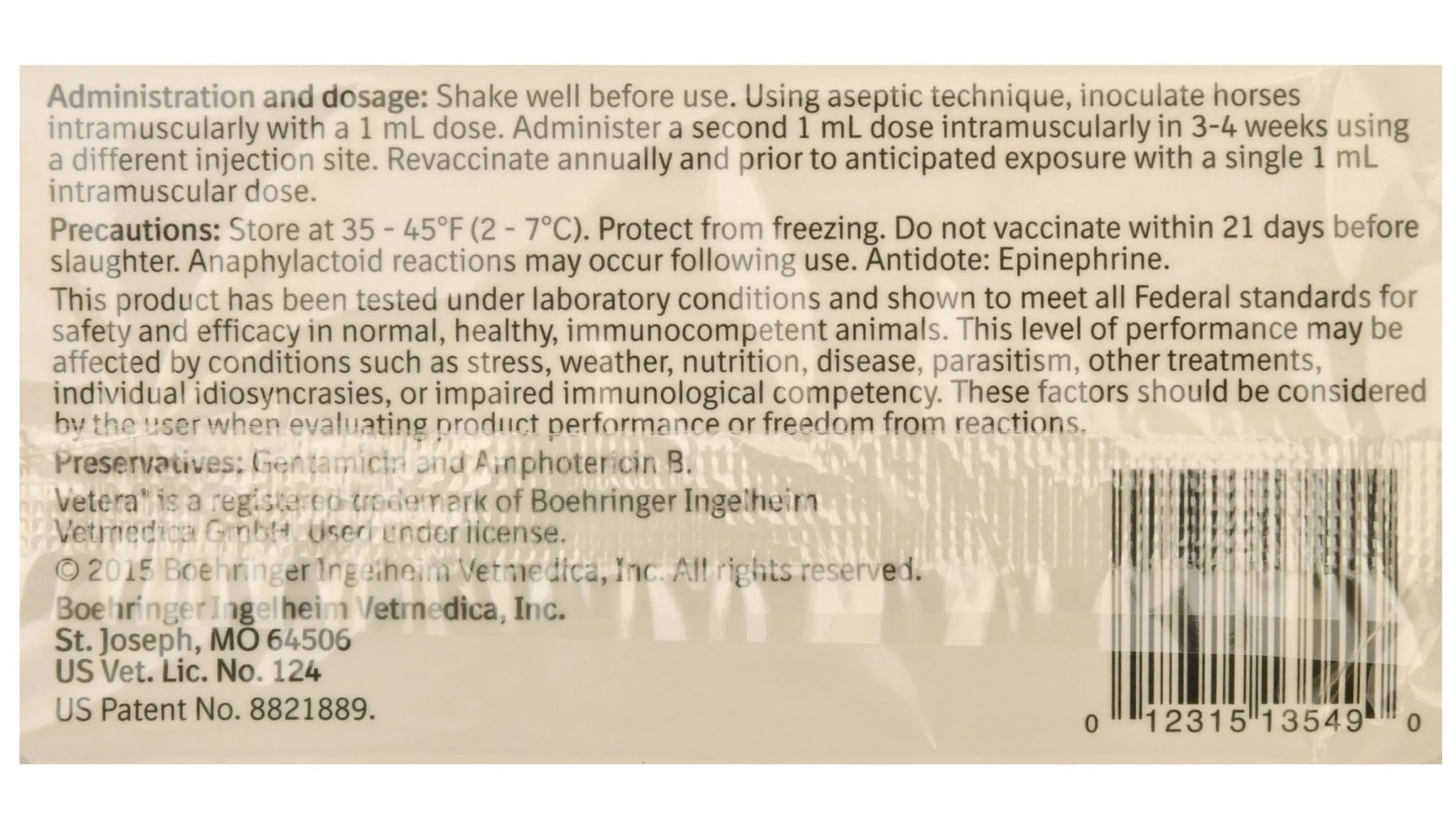 Vetera West Nile Virus, Single Dose Vaccine for Horses - Image 2