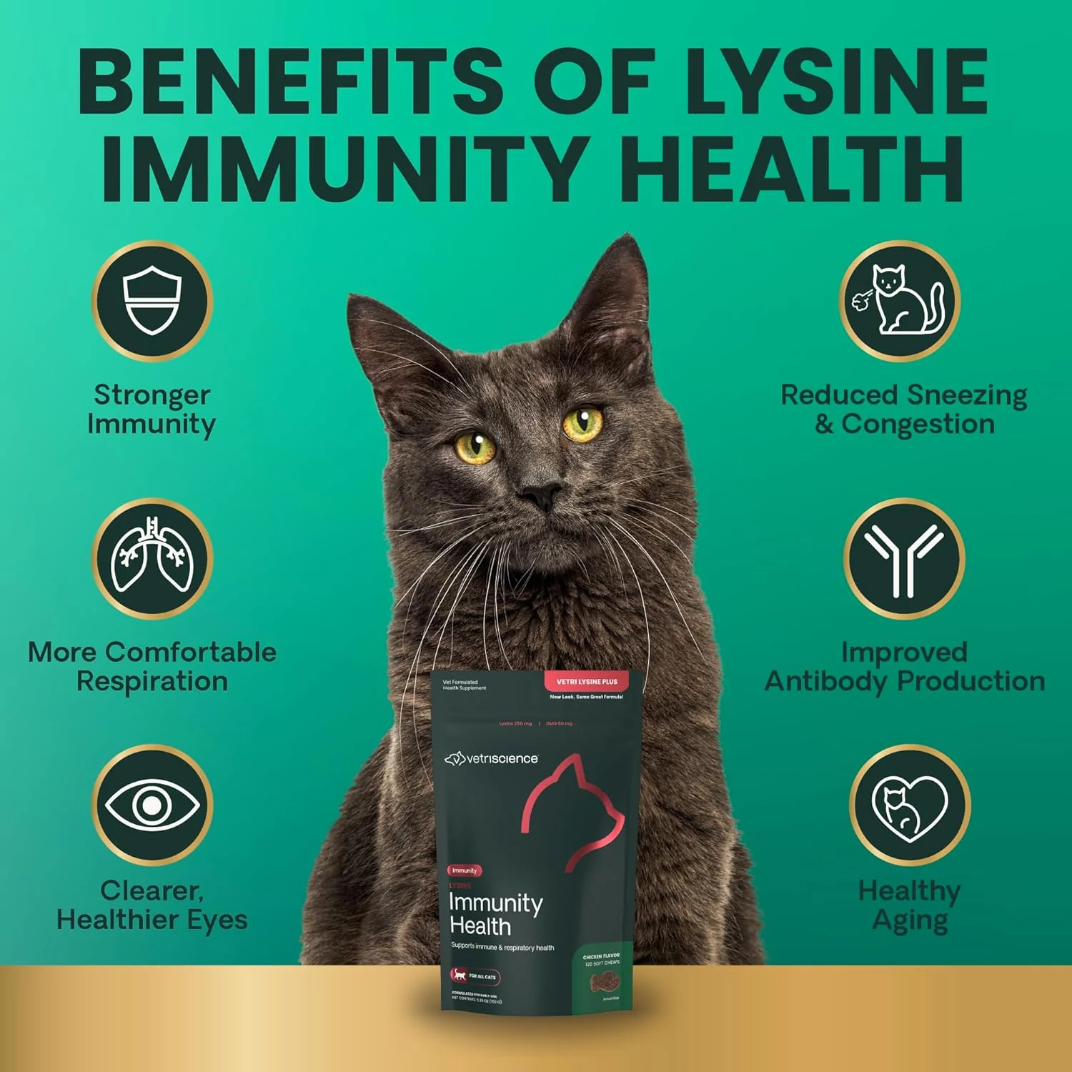 Vetri Lysine Plus for Cats, 120 Bite-Sized Chews - Image 4