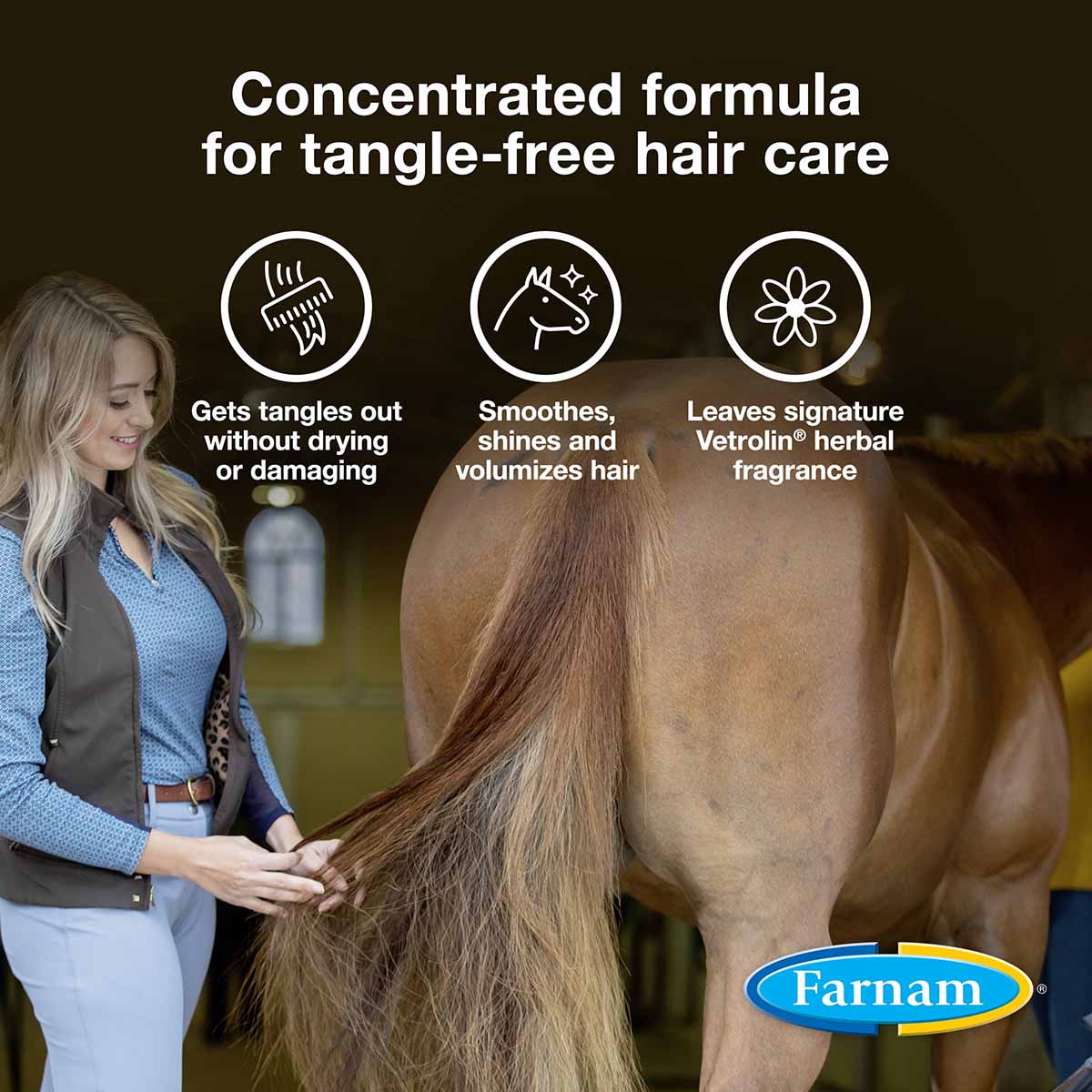 Vetrolin Detangler & Conditioner for Horse Manes & Tails, 12 oz - Image 4